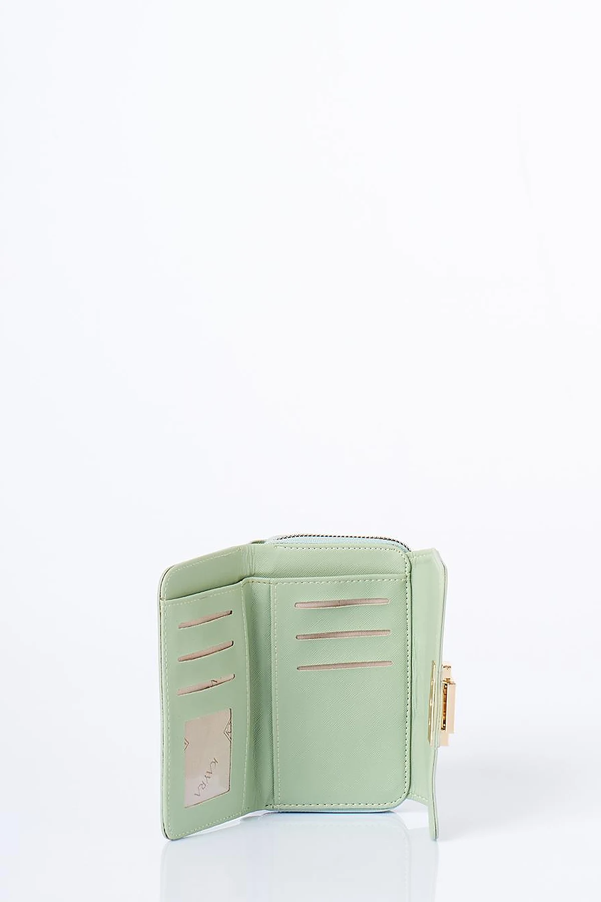 Gold Buckle Zipper Wallet Mint