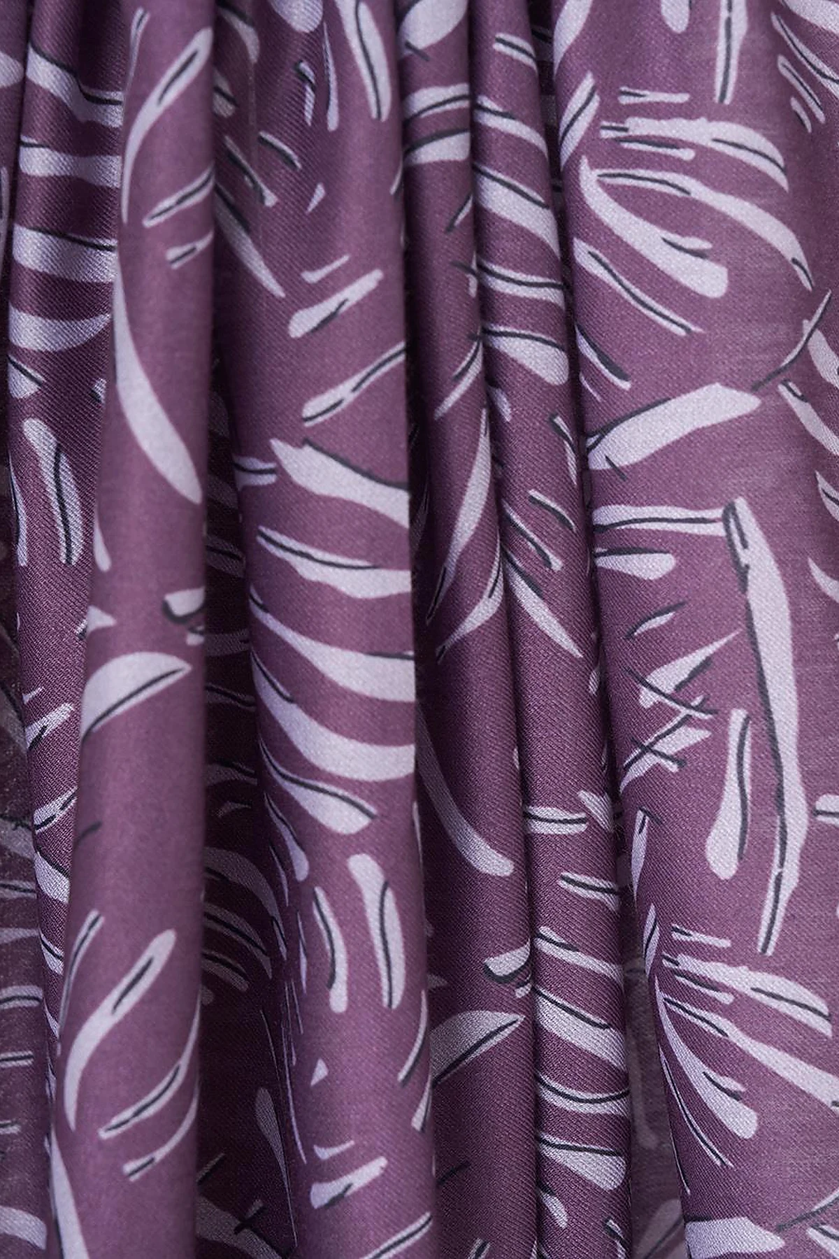 Abstract Pattern Digital Printed Shawl Eggplant Purple