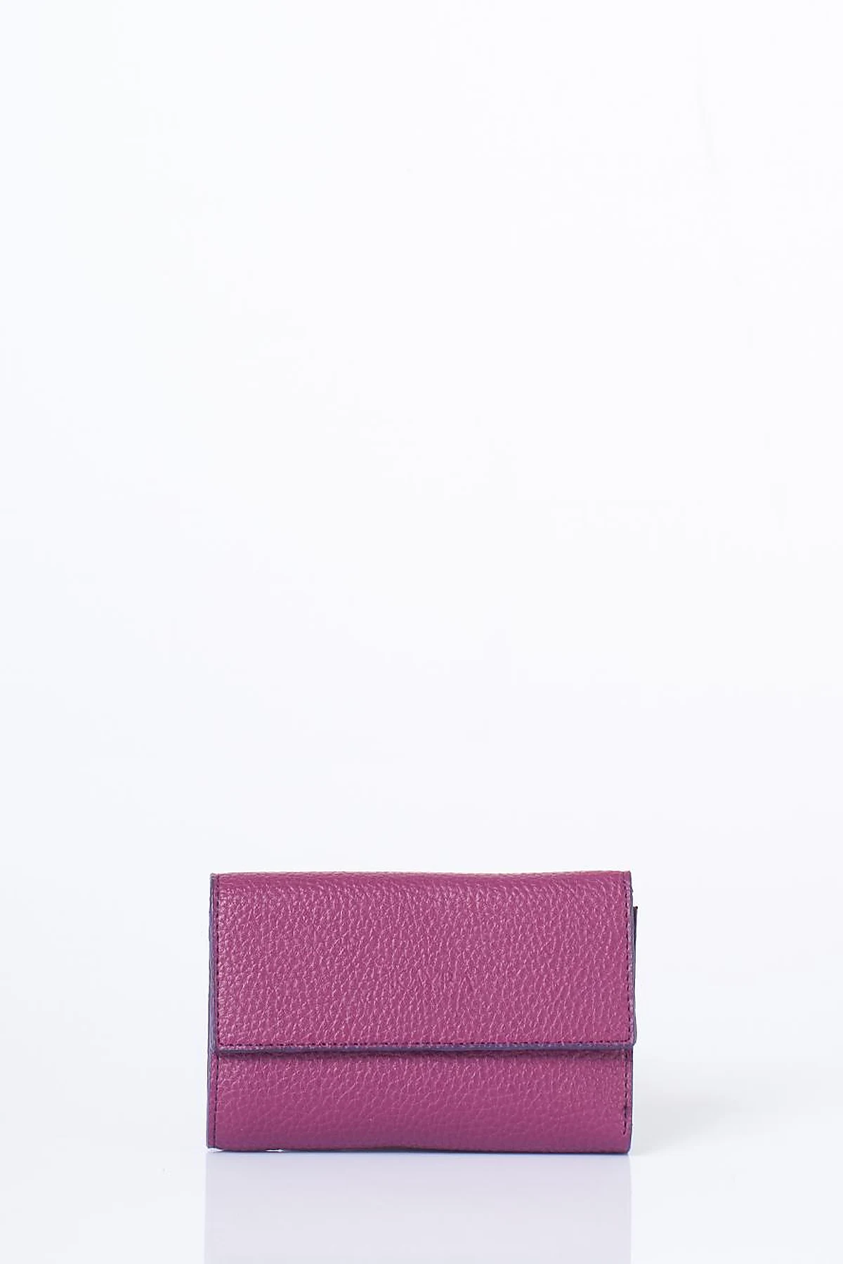 Faux Leather Rectangular Wallet in Plum