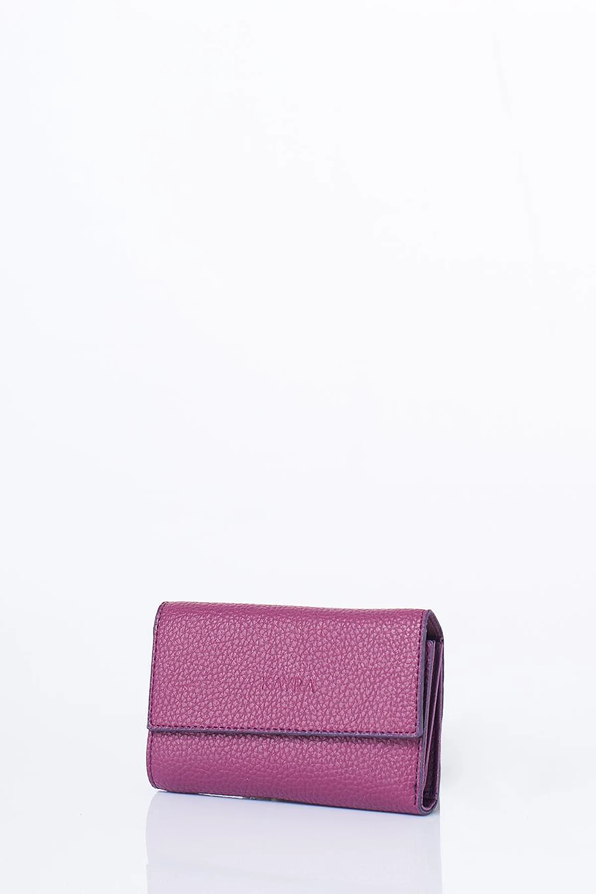Faux Leather Rectangular Wallet in Plum