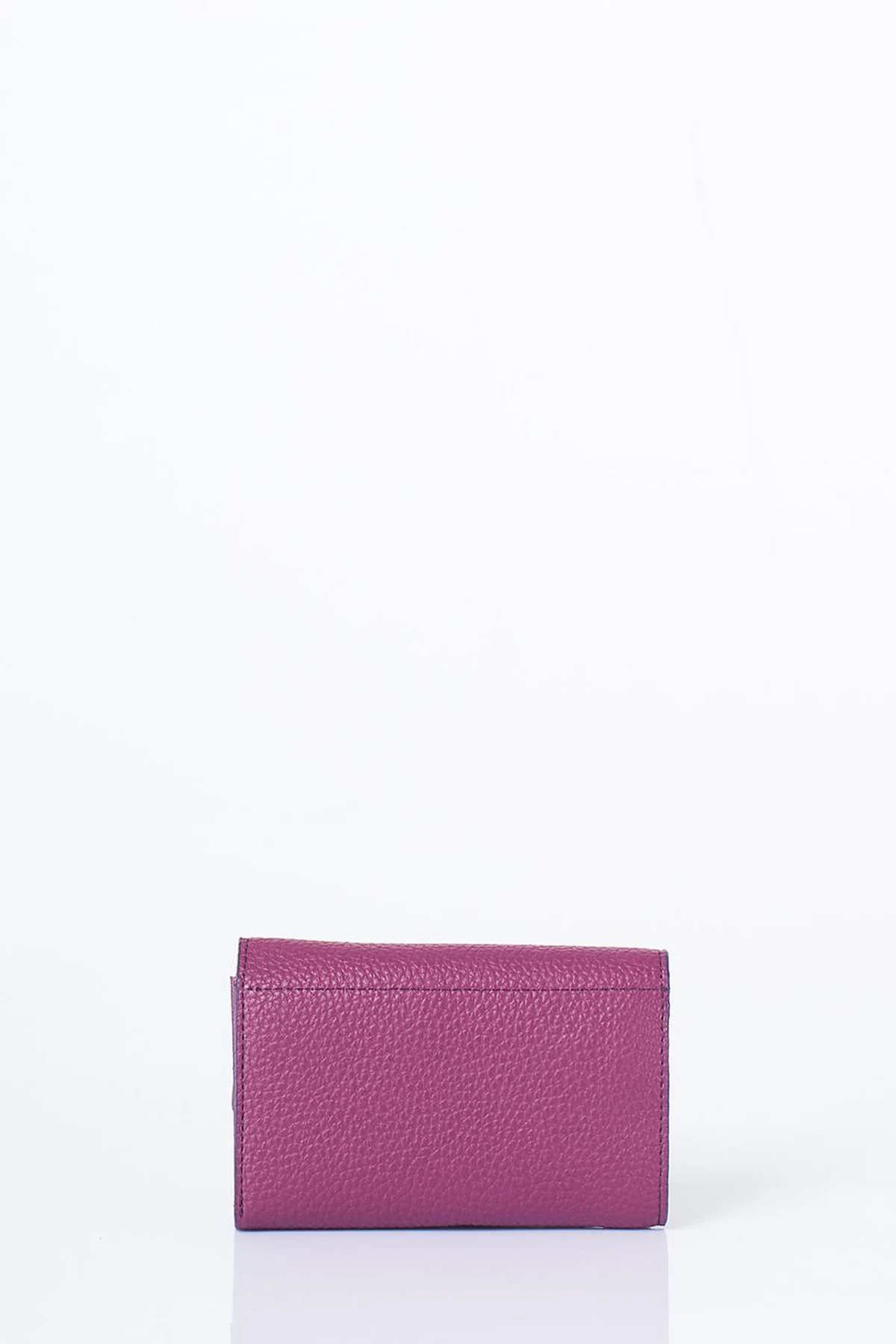 Faux Leather Rectangular Wallet in Plum