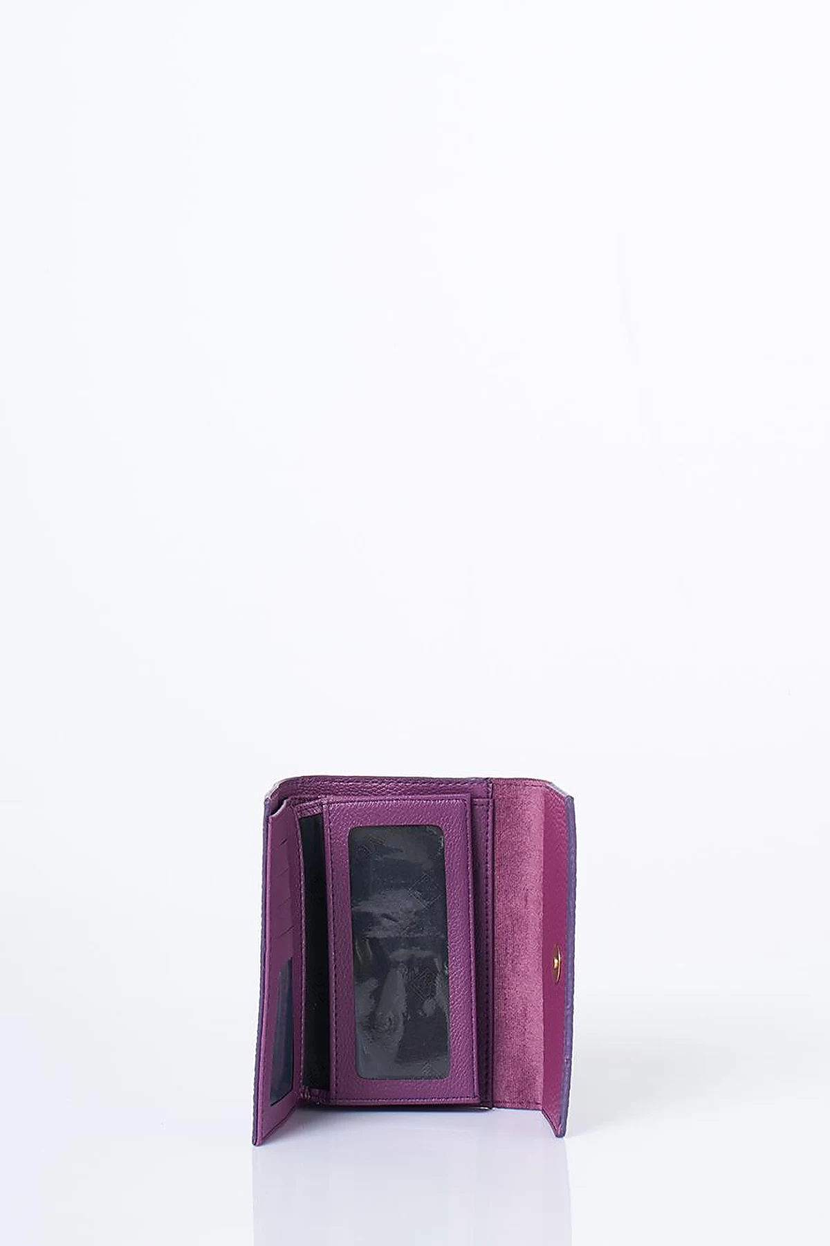 Faux Leather Rectangular Wallet in Plum