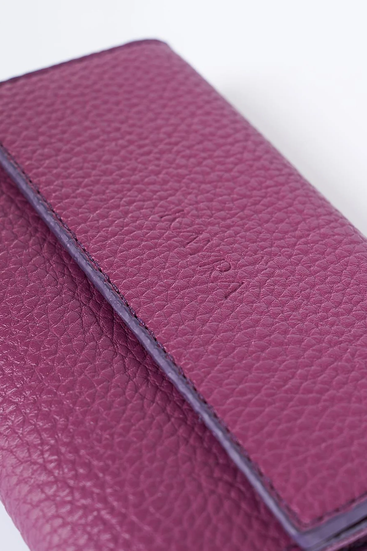 Faux Leather Rectangular Wallet in Plum