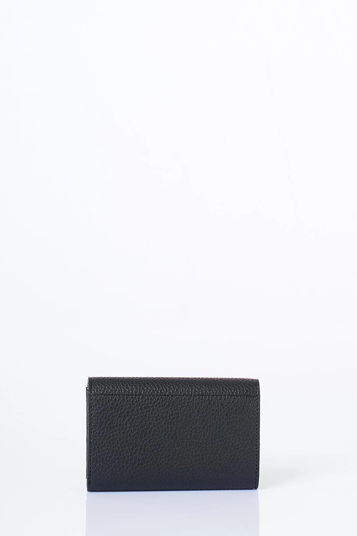 Faux Leather Rectangular Wallet in Black