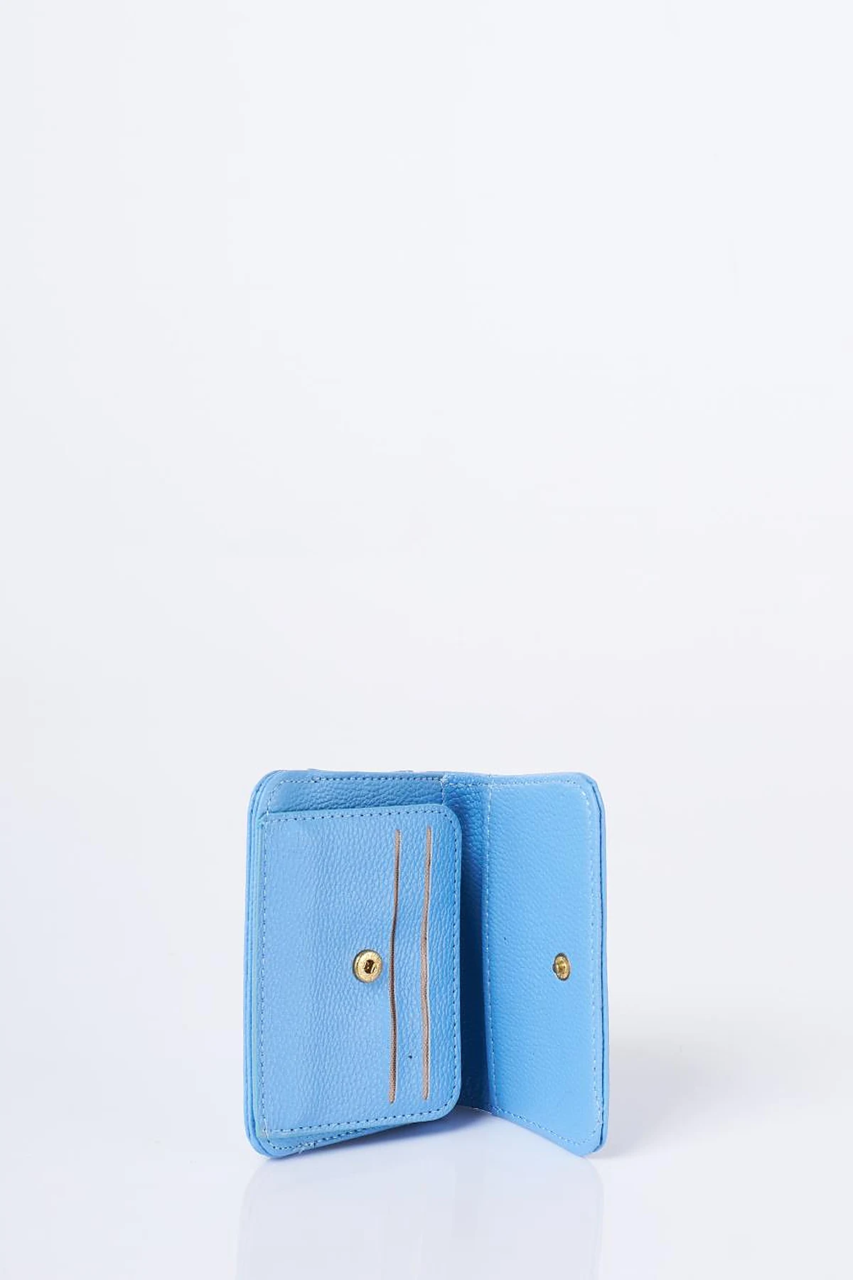 Faux Leather Square Wallet Indigo