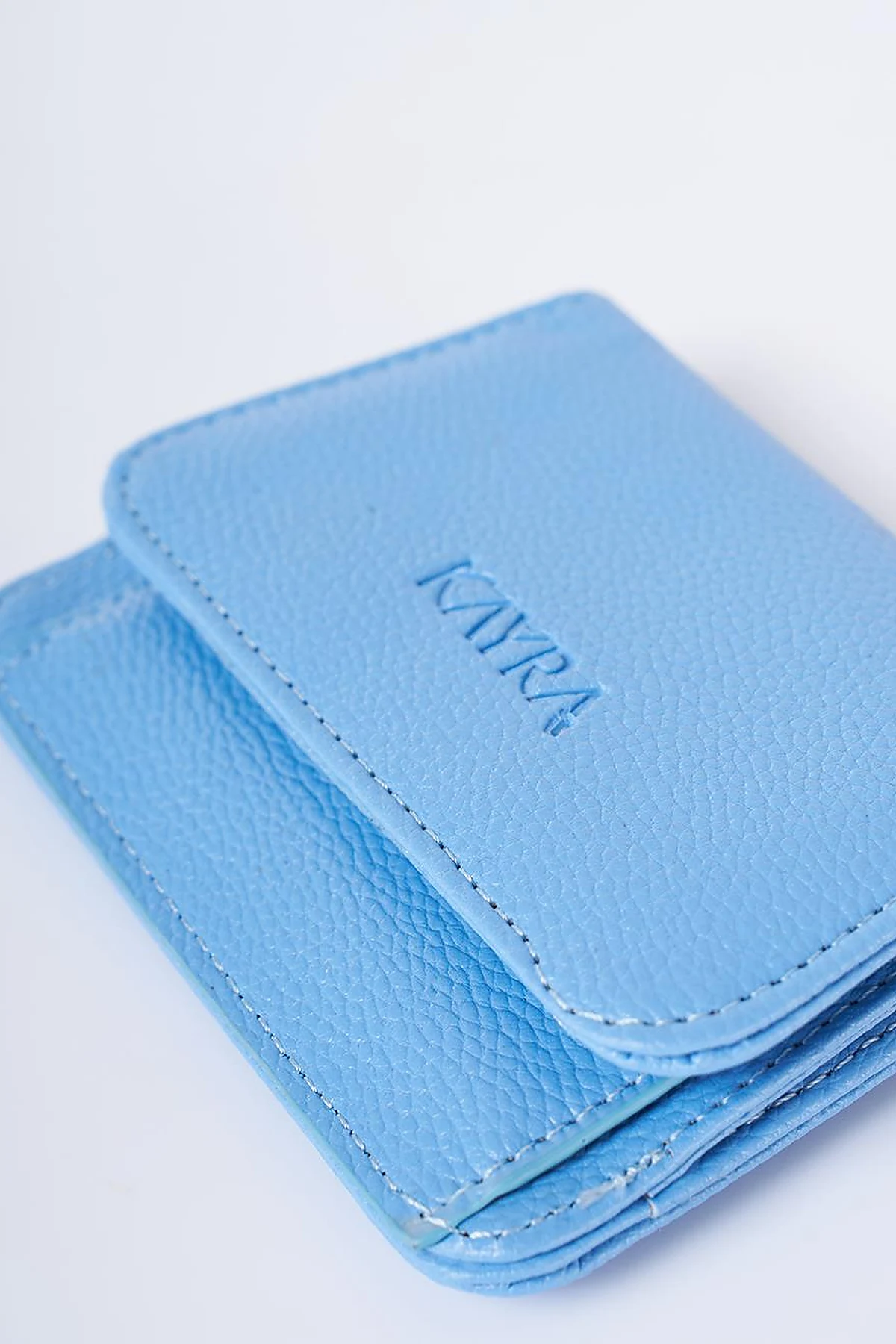 Faux Leather Square Wallet Indigo