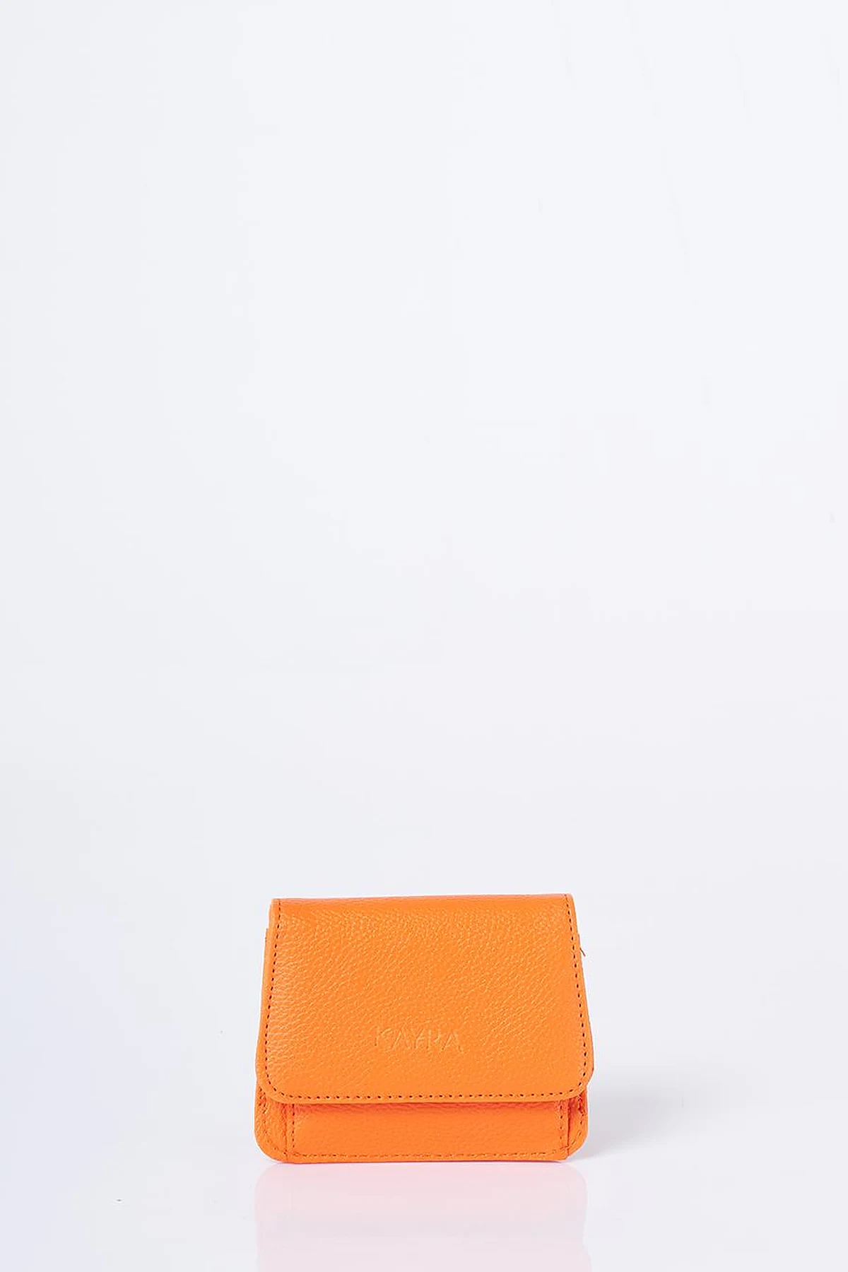 Faux Leather Square Wallet Orange