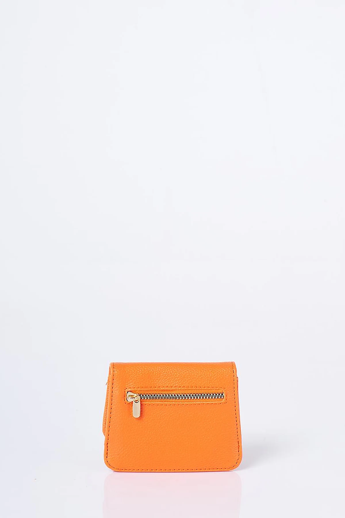 Faux Leather Square Wallet Orange
