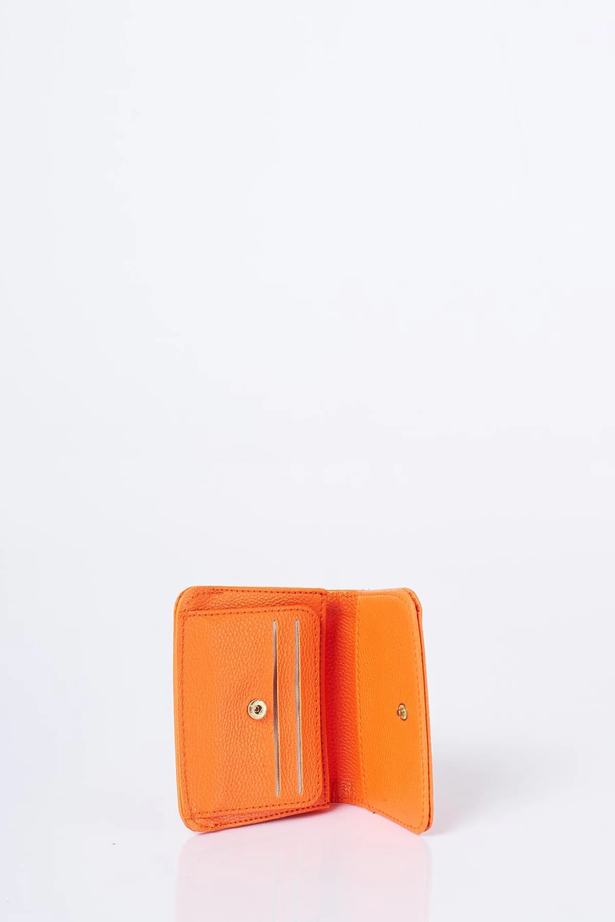Faux Leather Square Wallet Orange