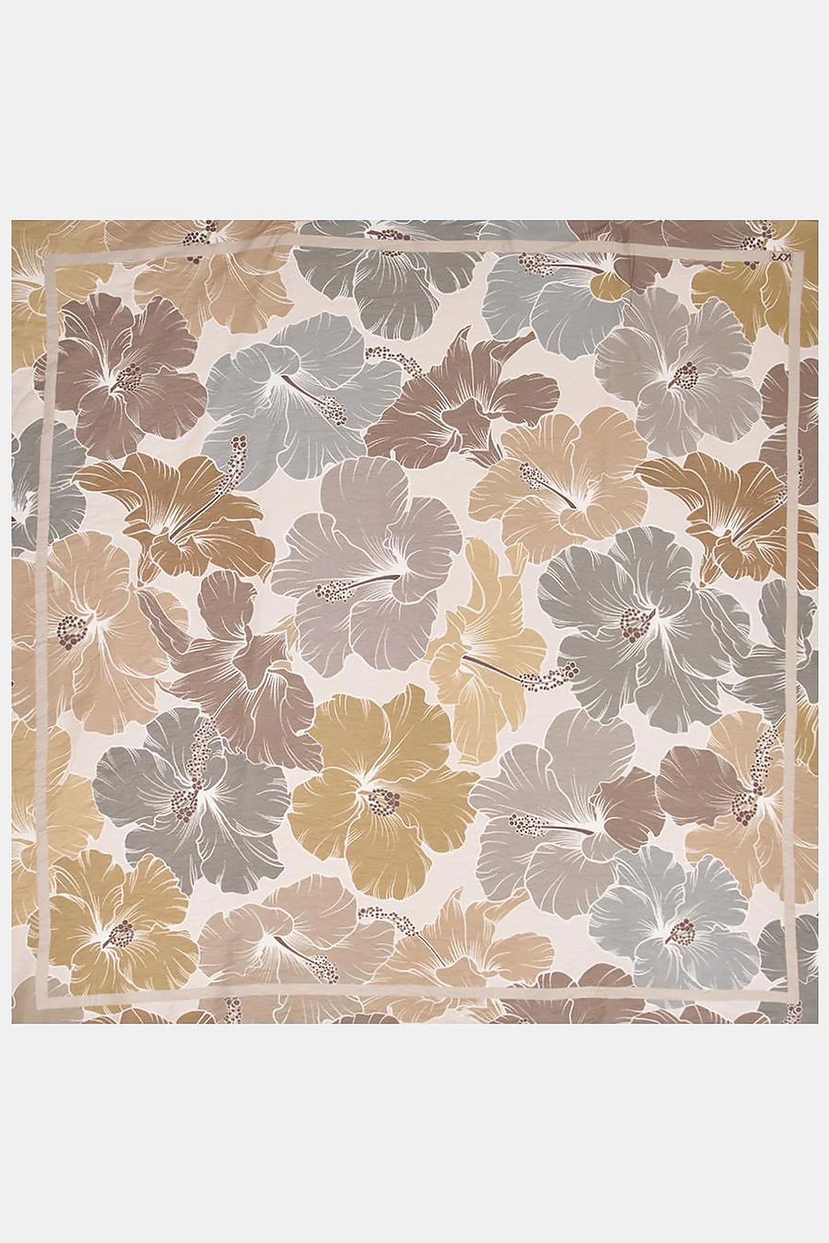 Lily Pattern Viscose Scarf in Beige