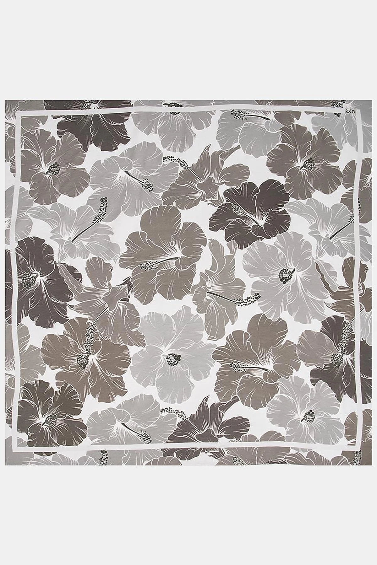 Lily Pattern Viscose Scarf in Smoke Color