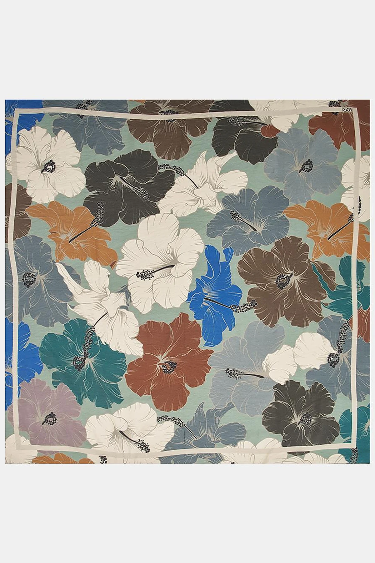 Lily Pattern Viscose Scarf in Mint