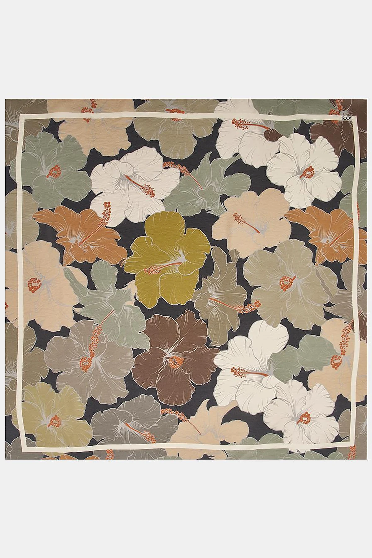 Lily Pattern Viscose Scarf in Mink