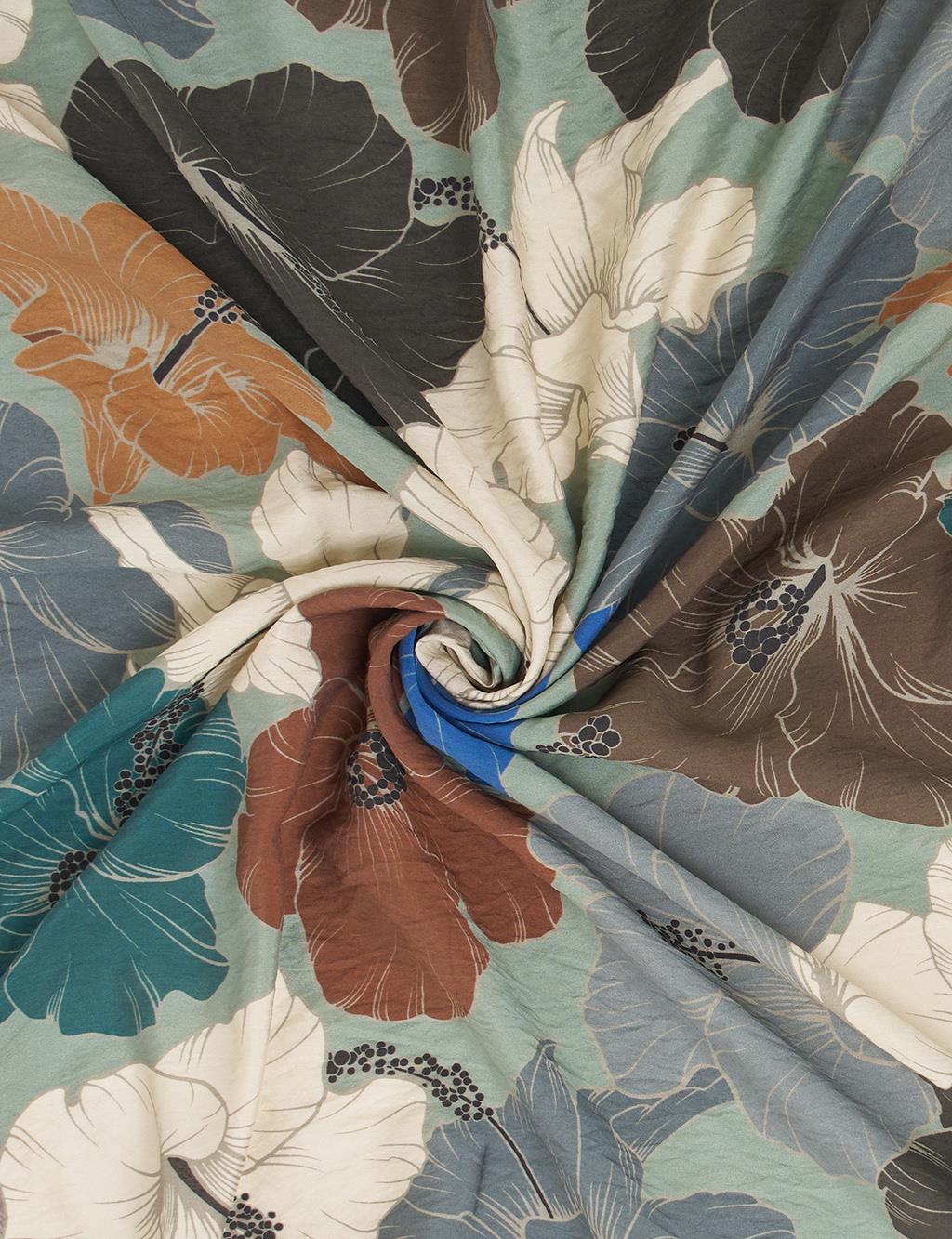 Lily Pattern Viscose Scarf in Mint