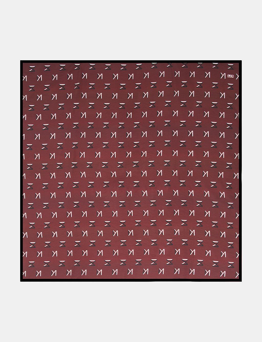 Logolu Viskon Eşarp Bordo 