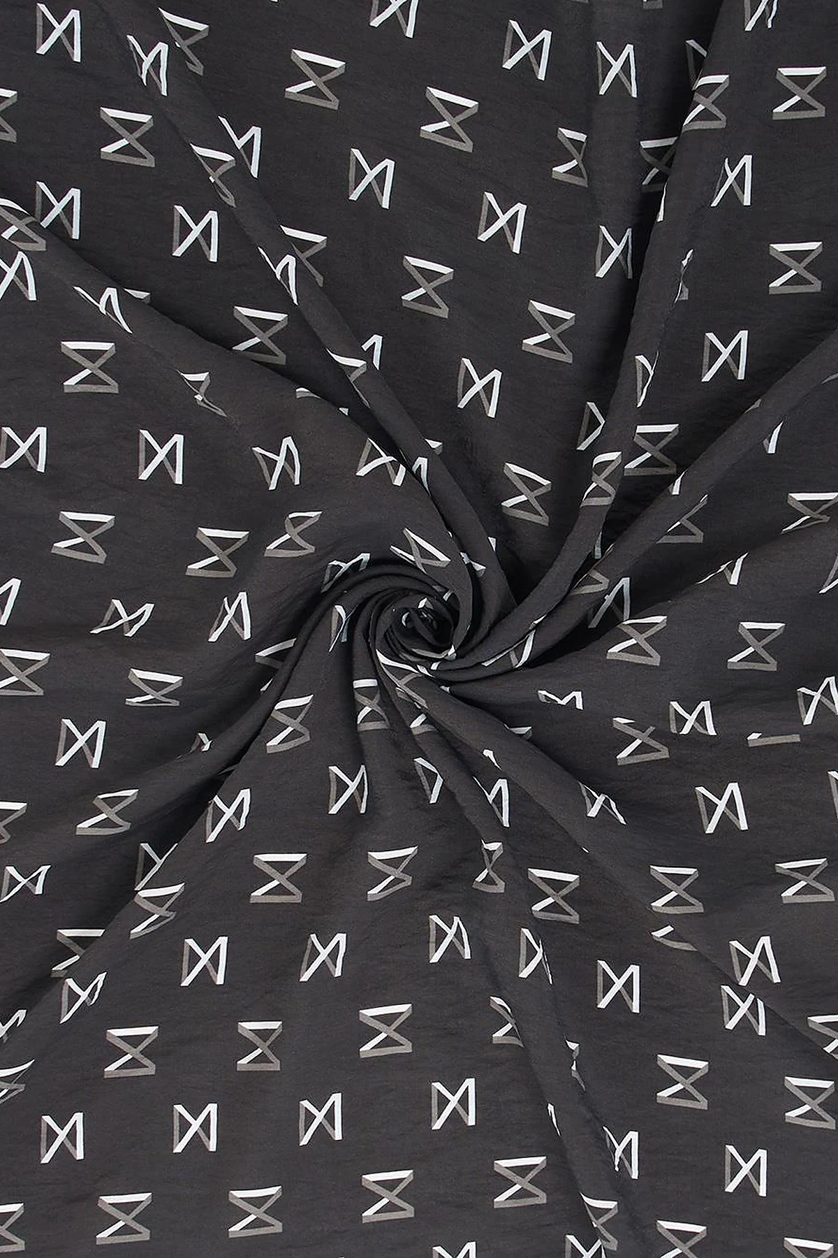 Logo Viscose Scarf in Black