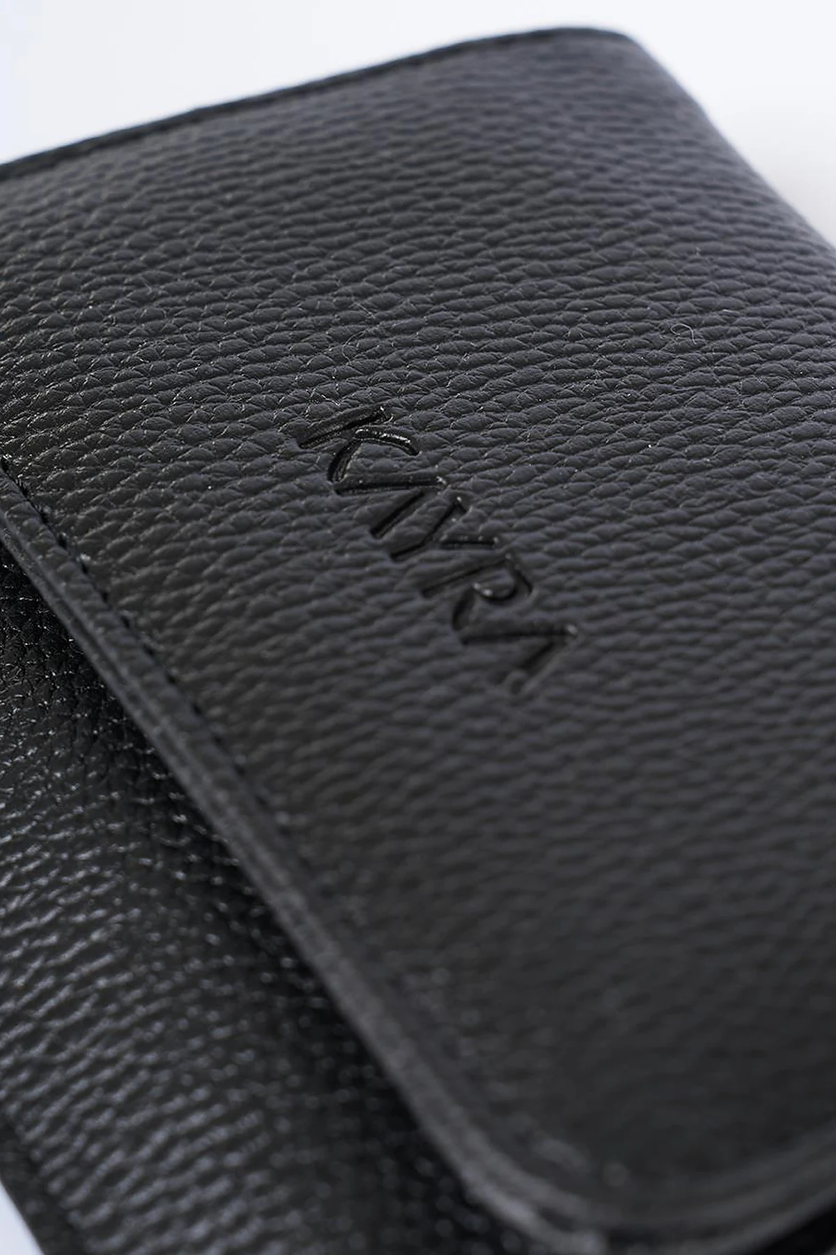 Faux Leather Square Wallet Black
