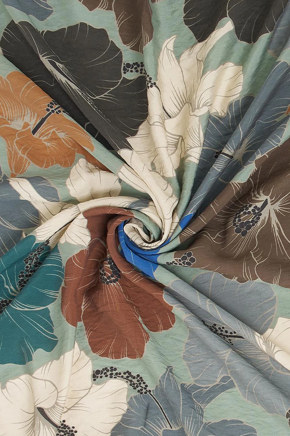 Lily Pattern Viscose Scarf in Mint