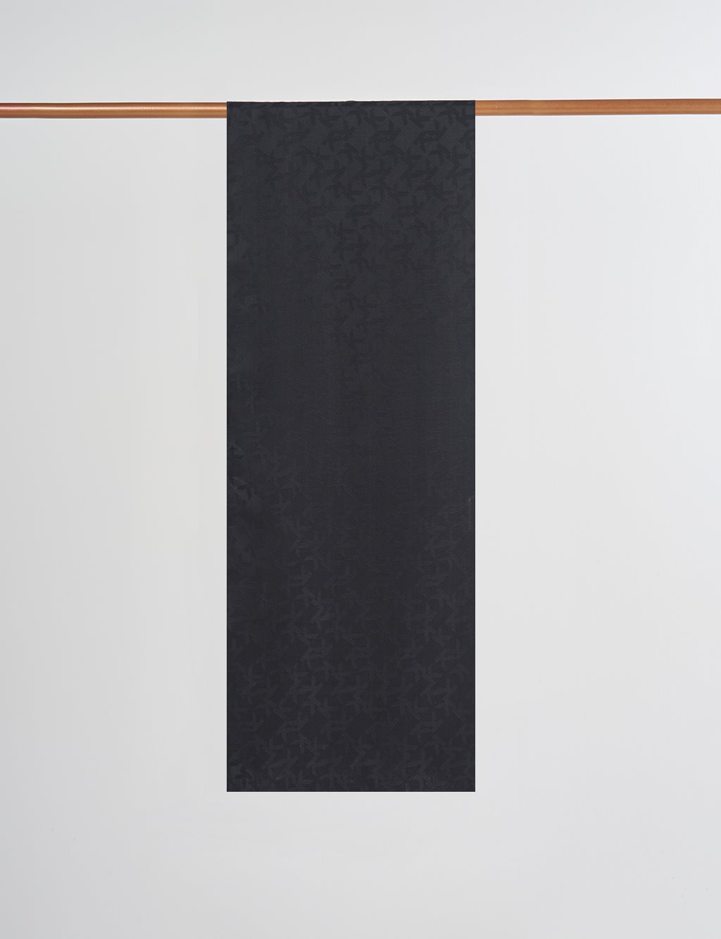 Jacquard Shawl with Logo Detail Black