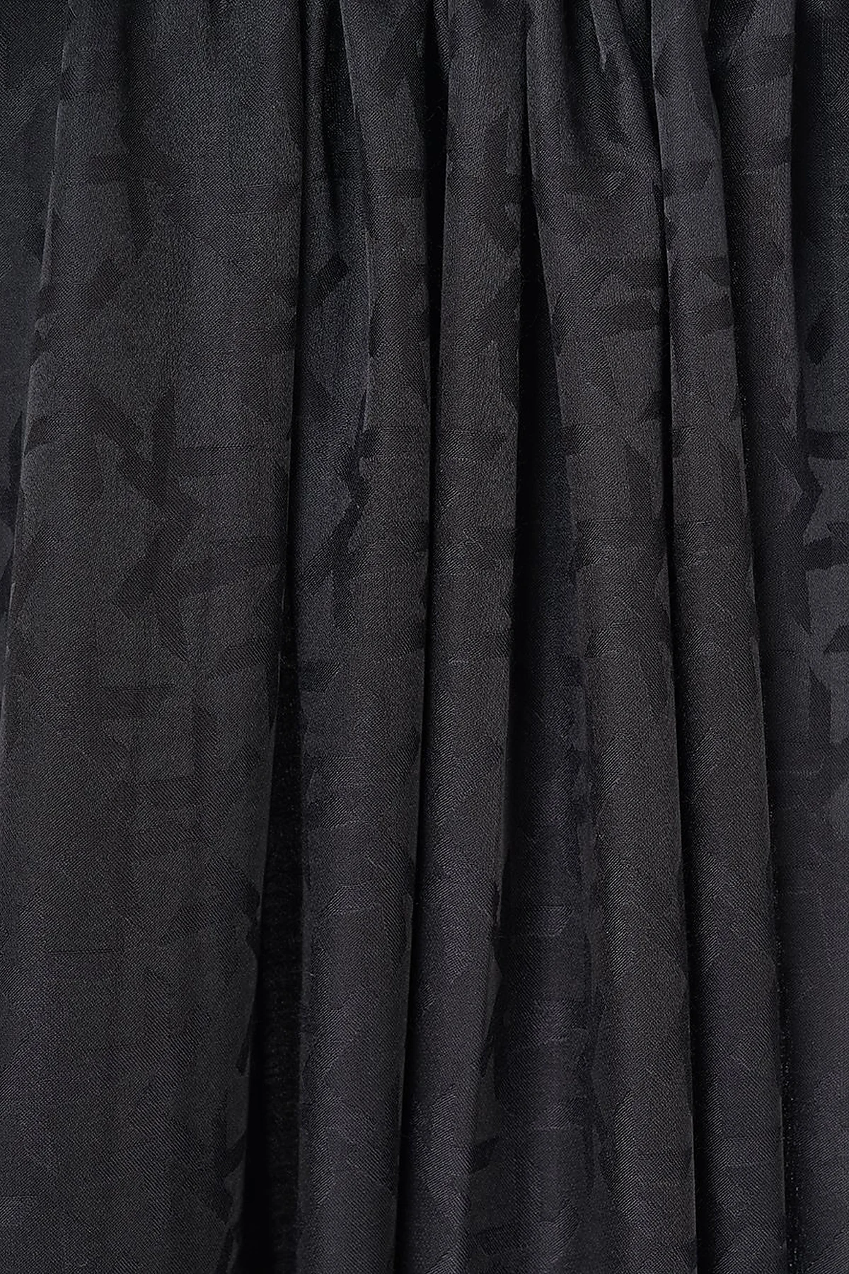 Jacquard Shawl with Logo Detail Black