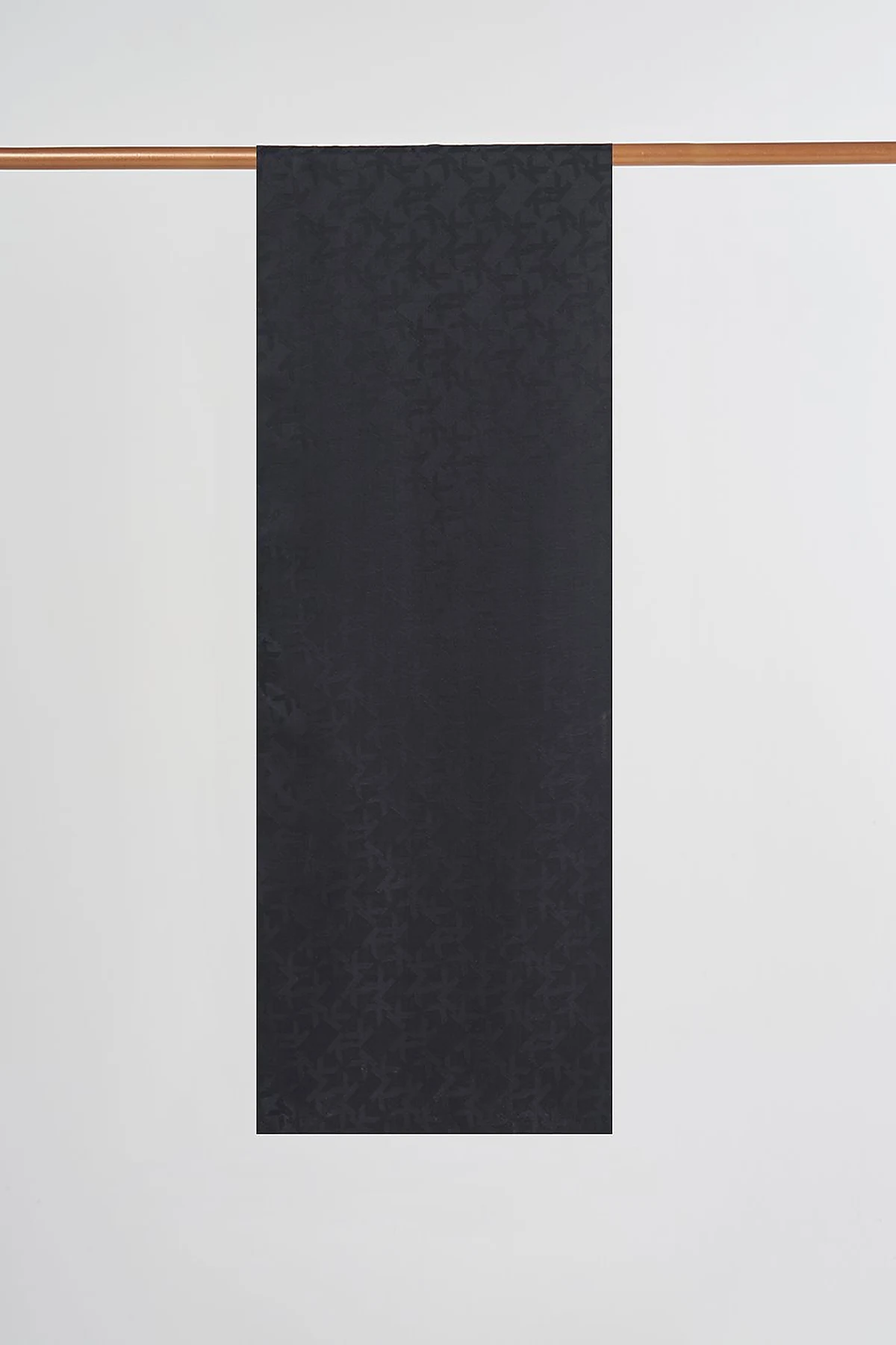 Jacquard Shawl with Logo Detail Black