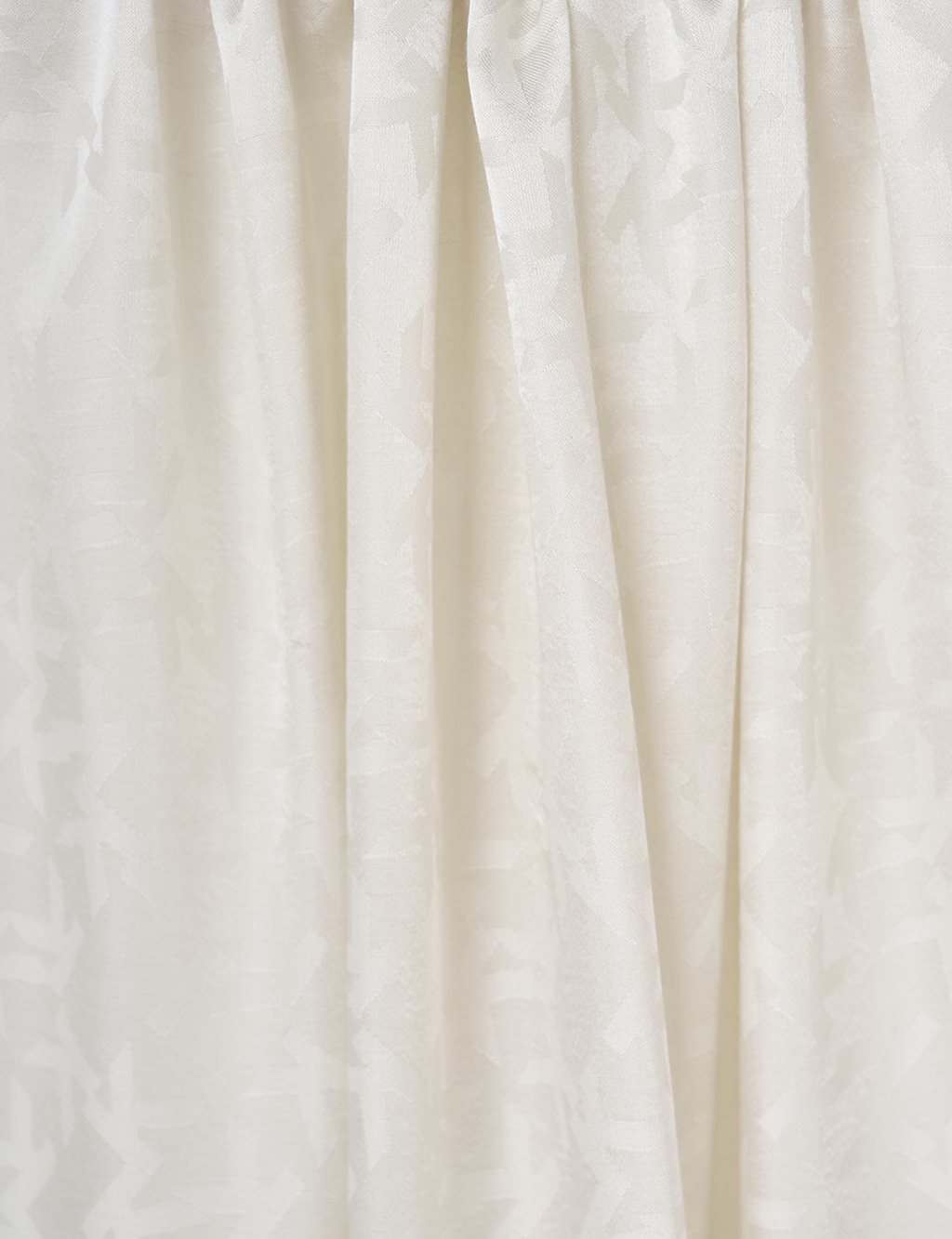 Jacquard Shawl with Logo Detail Ecru