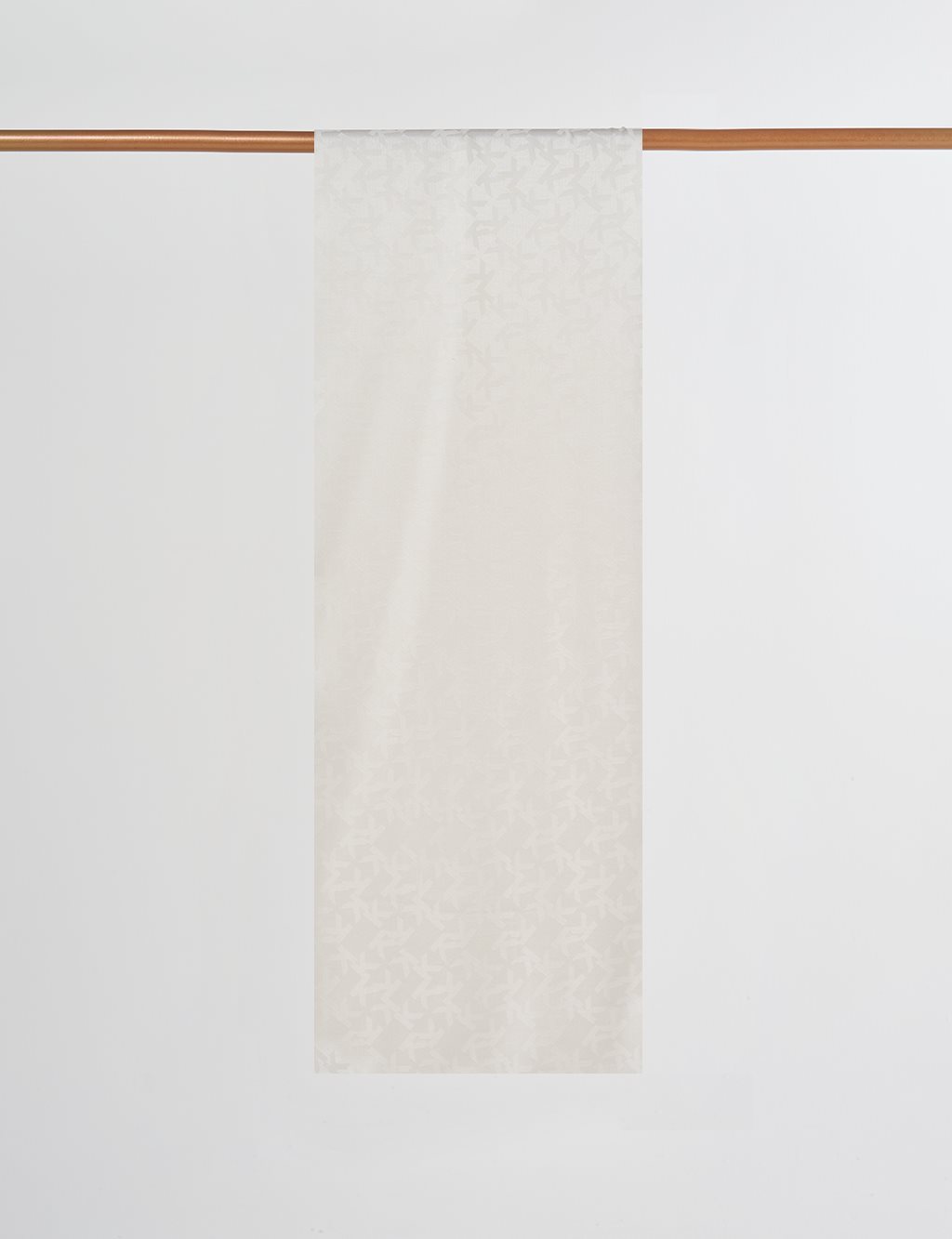 Jacquard Shawl with Logo Detail Ecru