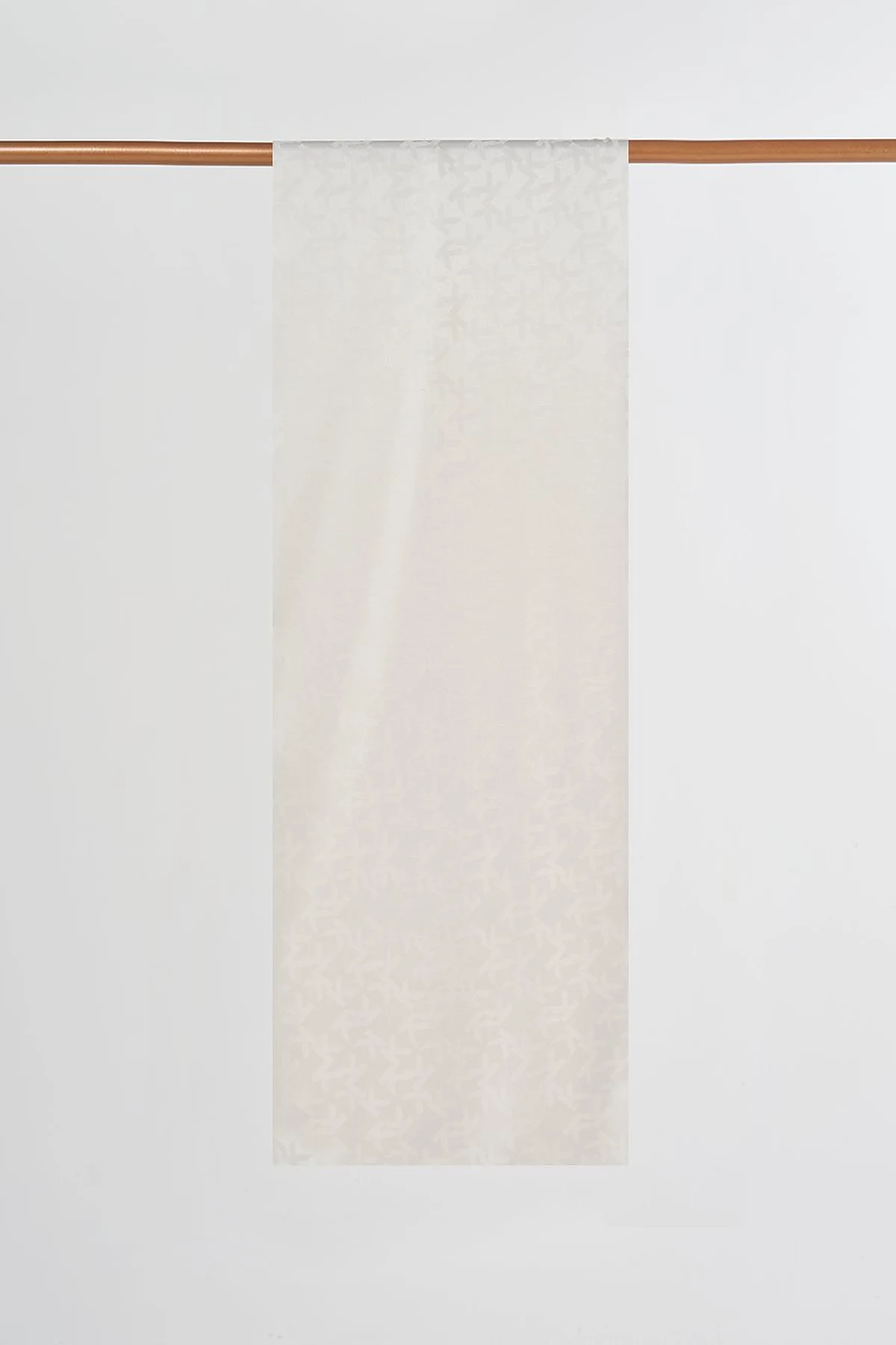 Jacquard Shawl with Logo Detail Ecru
