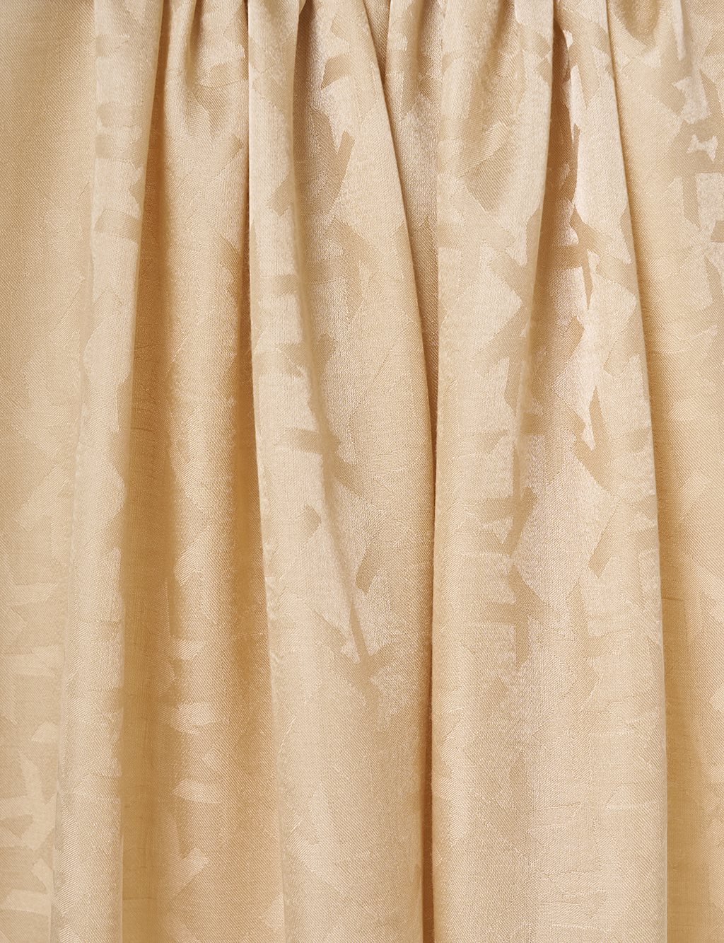 Jacquard Shawl with Logo Detail Beige