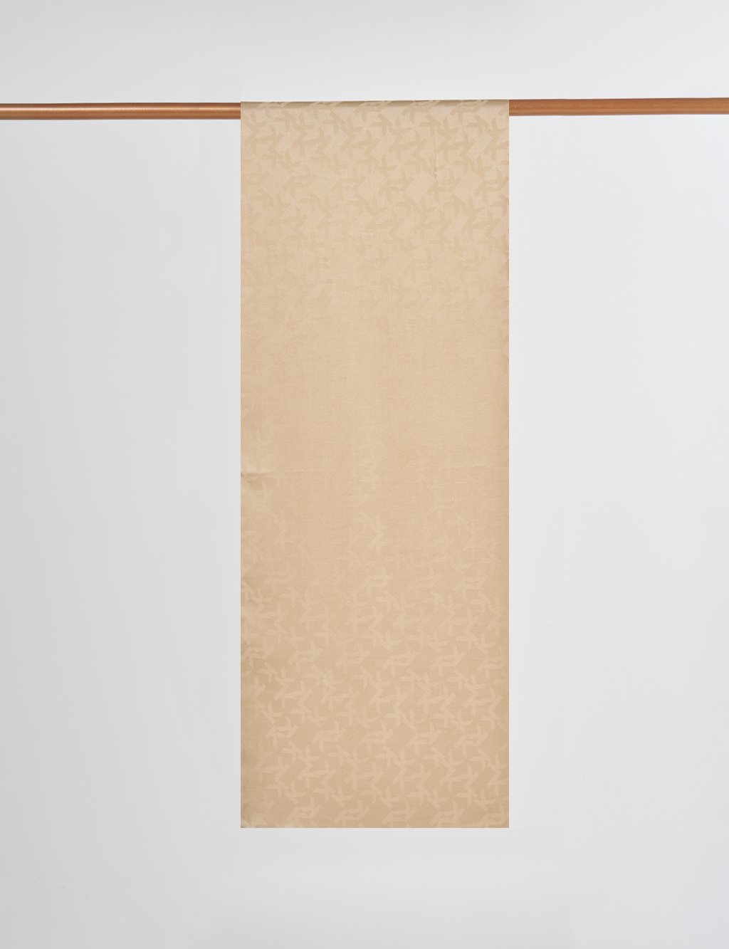 Jacquard Shawl with Logo Detail Beige