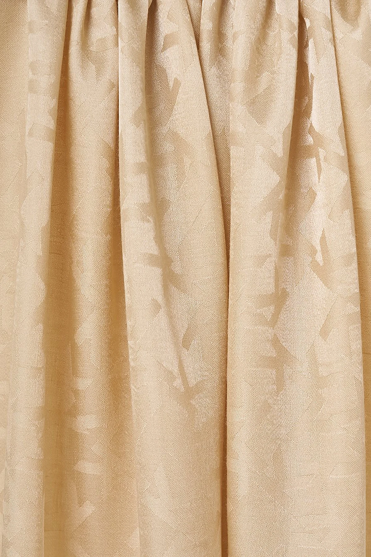 Jacquard Shawl with Logo Detail Beige
