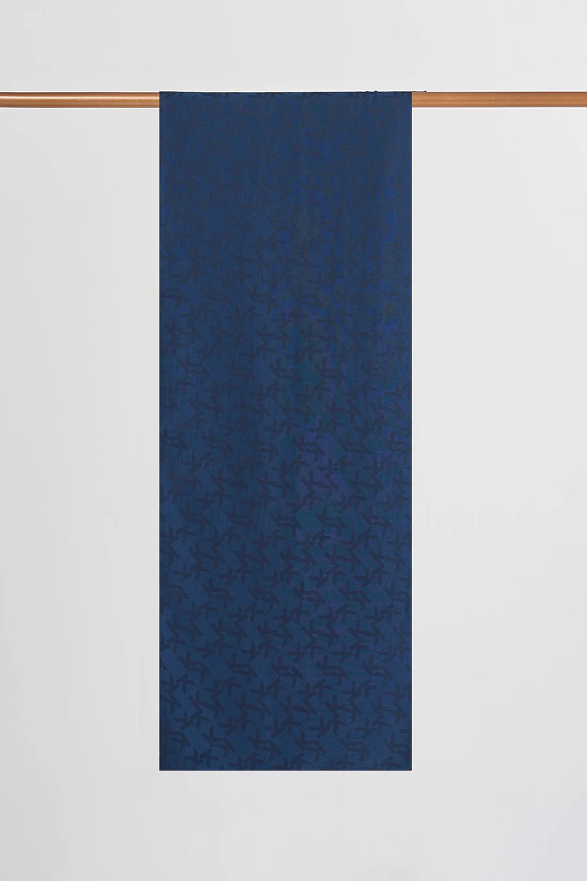 Jacquard Shawl with Logo Detail Navy Blue