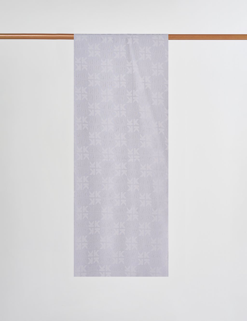 Viscose Shawl with Large Logo in Silver