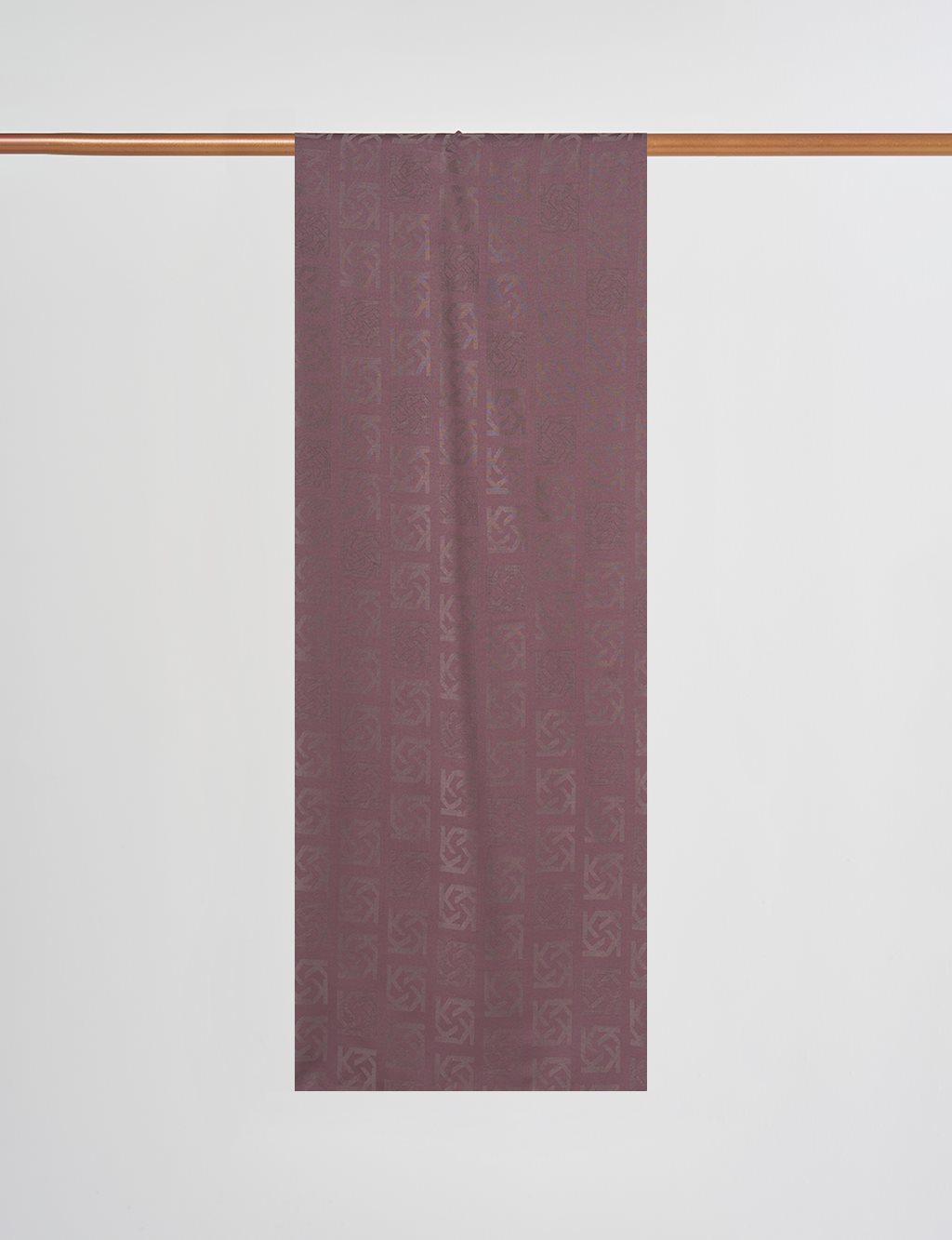 Viscose Shawl with Logo Detail in Dark Brown