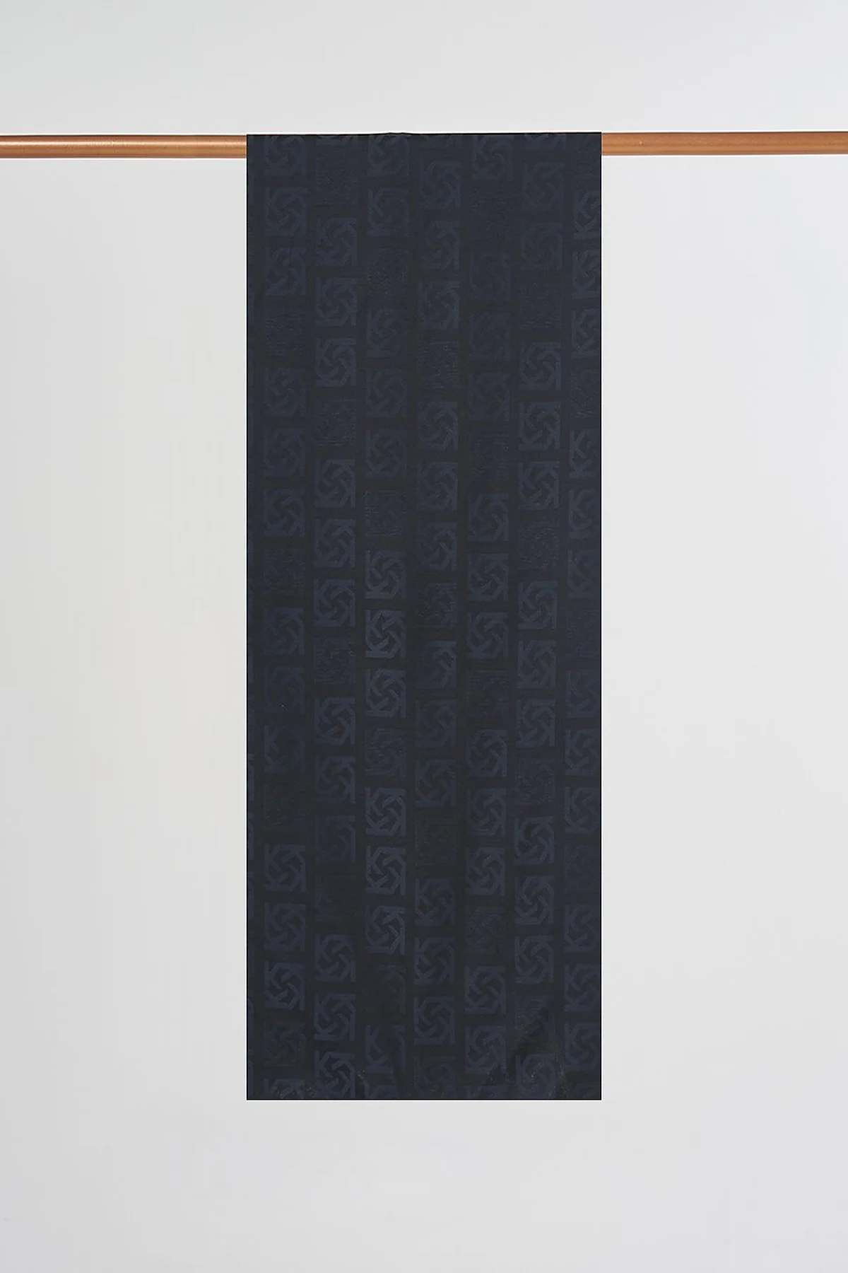 Viscose Shawl with Logo Detail in Black
