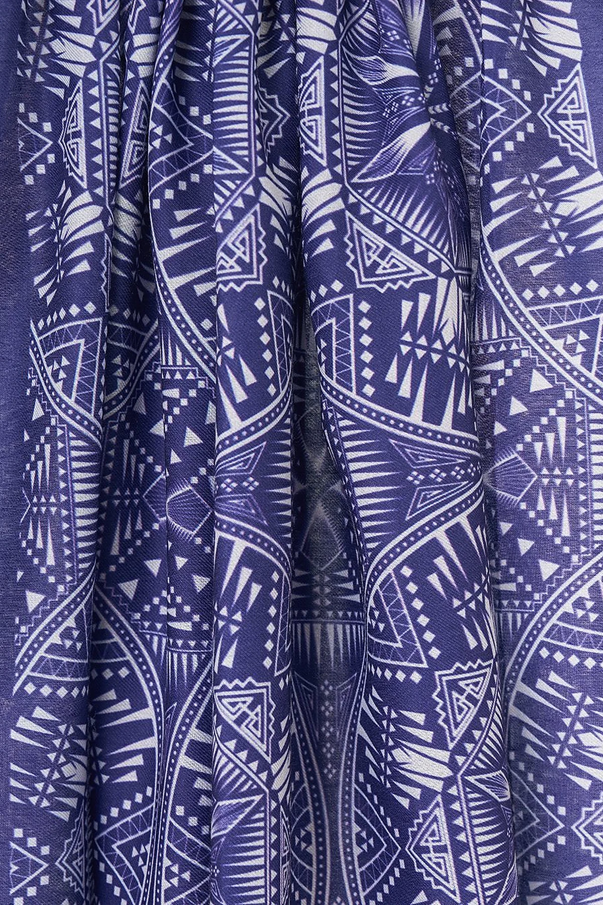 Patterned Digital Printed Shawl Indigo