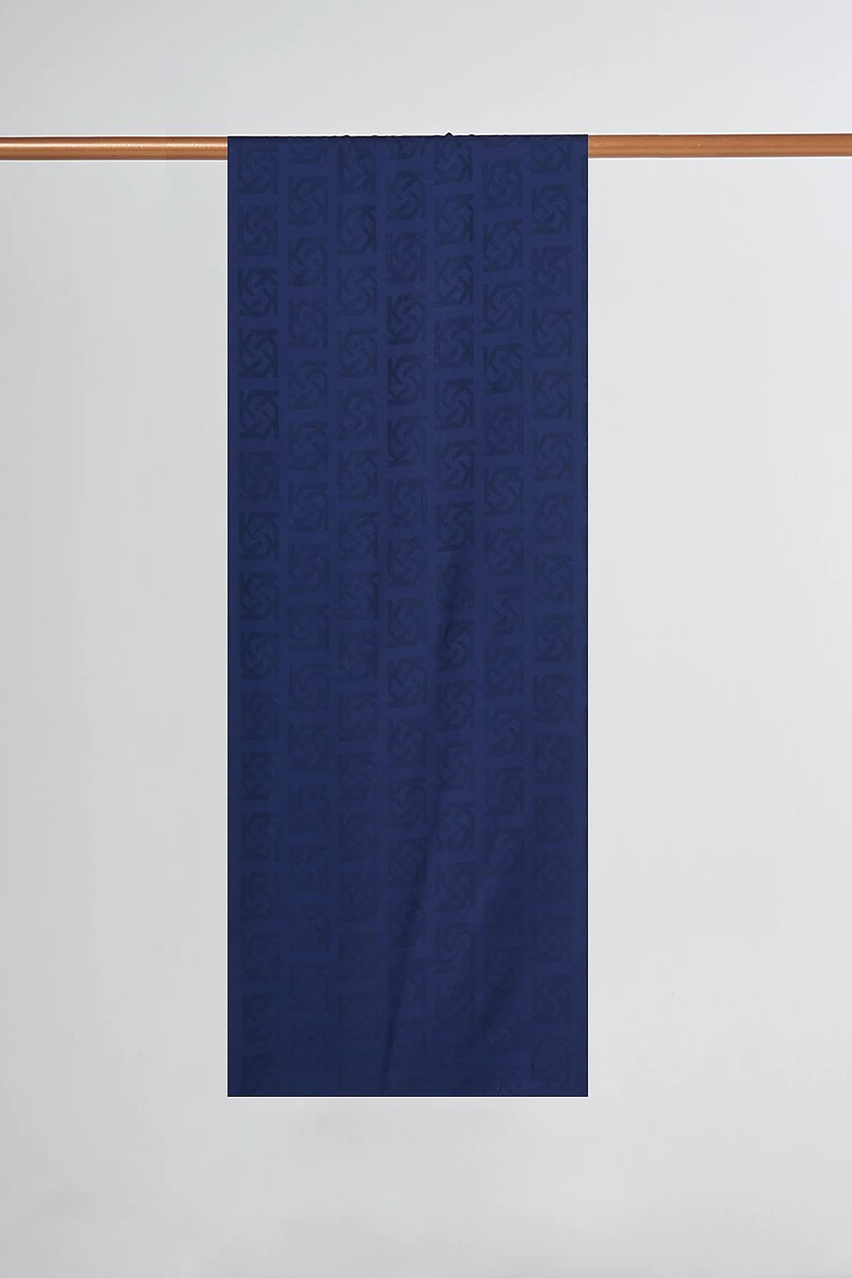 Viscose Shawl with Logo Detail in Navy Blue
