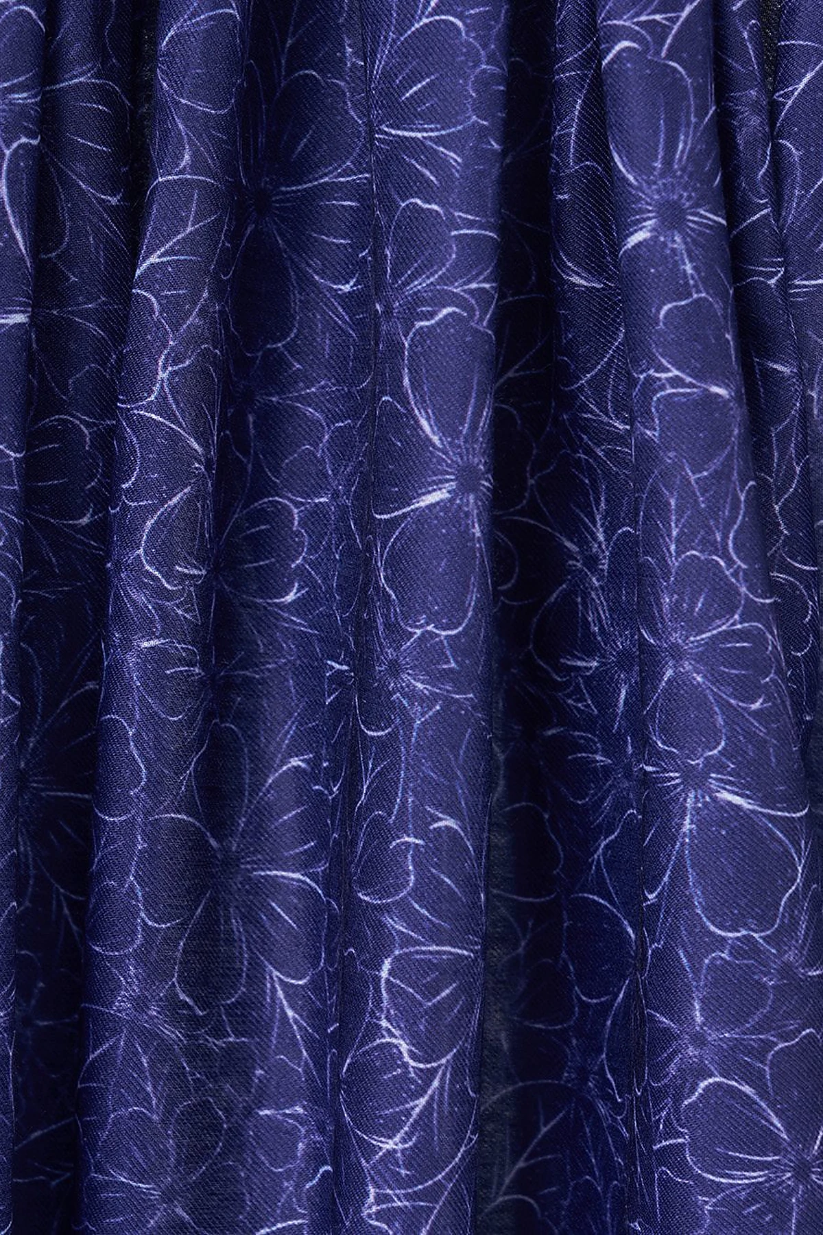 Floral Digital Print Shawl in Navy Blue