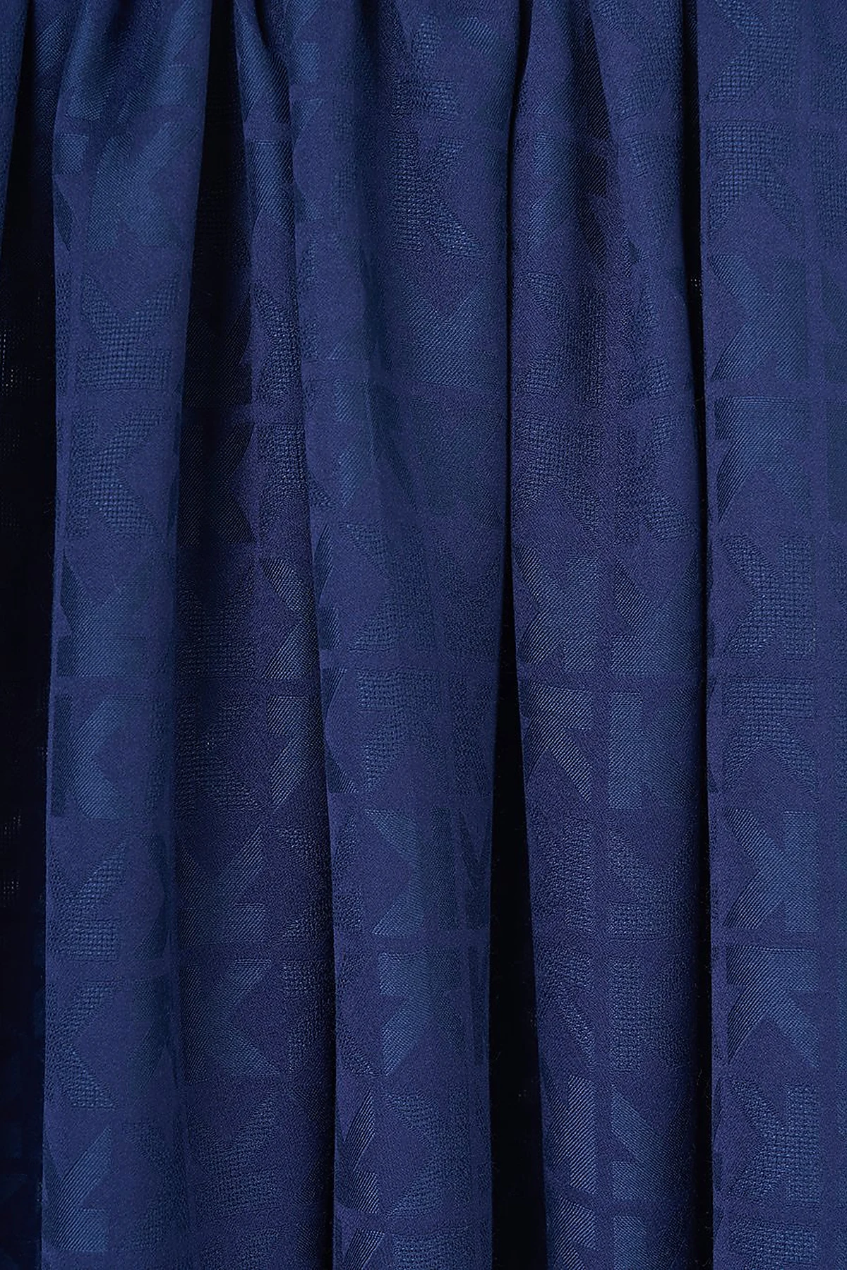Large Logo Detailed Viscose Shawl Navy Blue