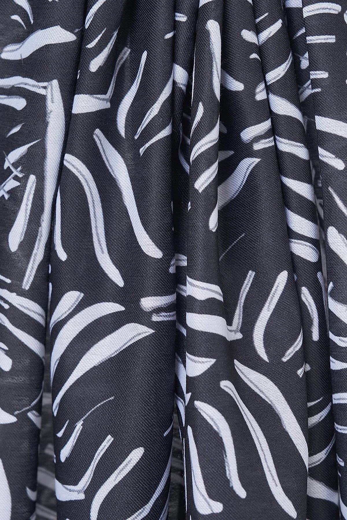 Abstract Pattern Digital Printed Shawl Black