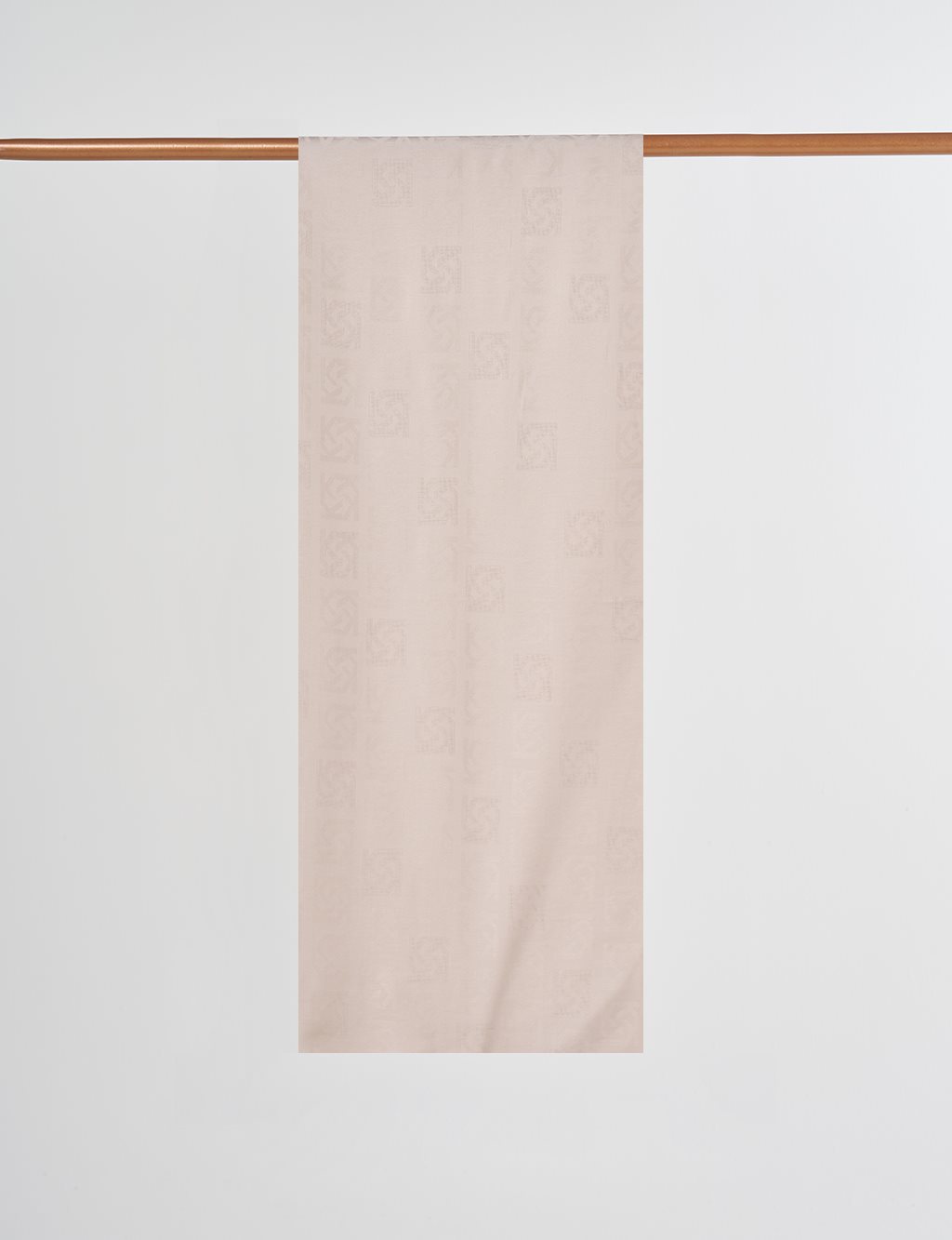 Viscose Shawl with Logo Detail in Stone