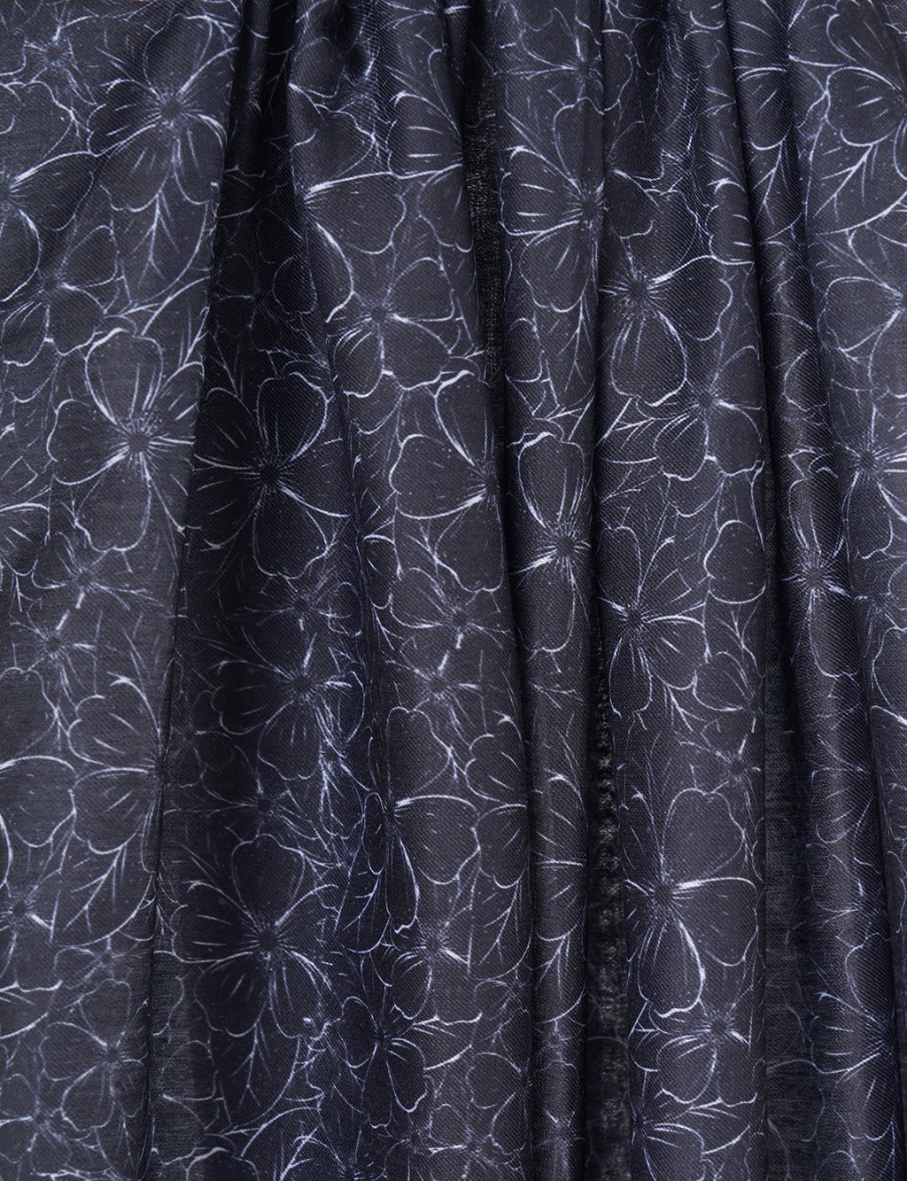 Floral Digital Print Shawl in Black