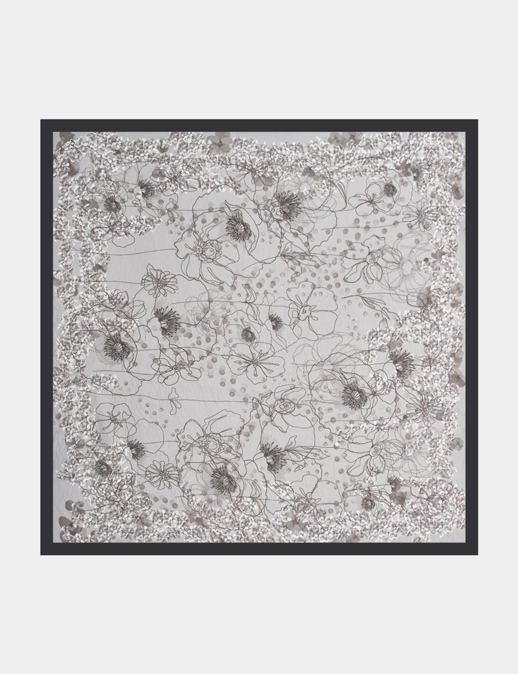 Karma Desen Viskon Eşarp Antrasit 