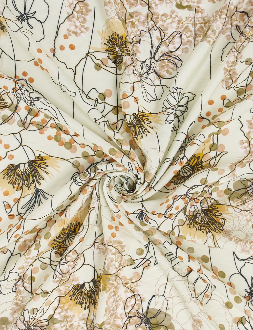 Mixed Viscose Scarf Khaki