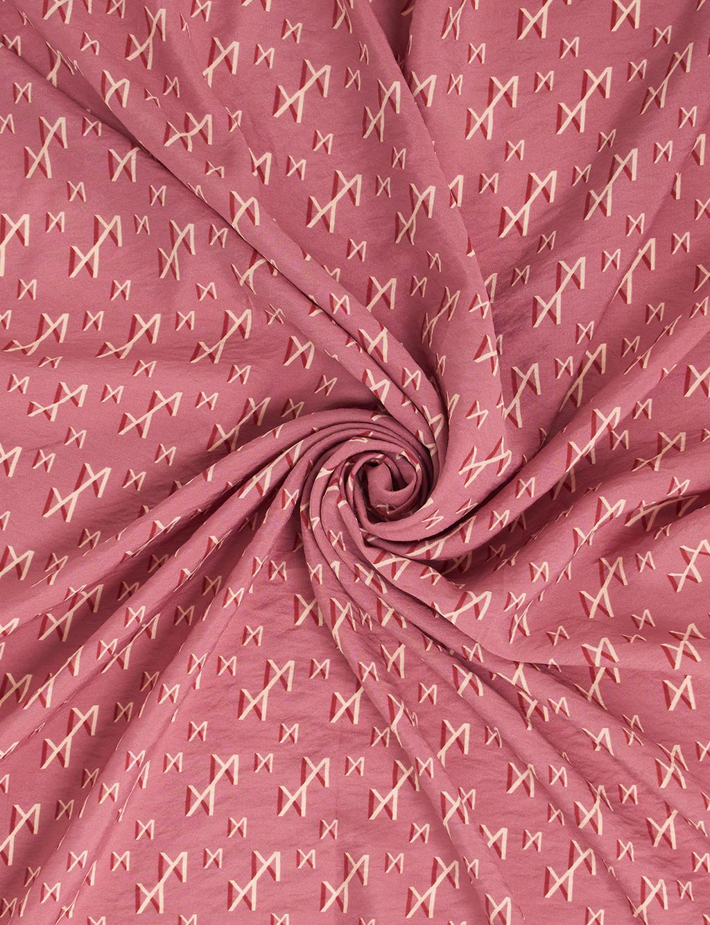 Patterned Viscose Scarf Dusty Rose