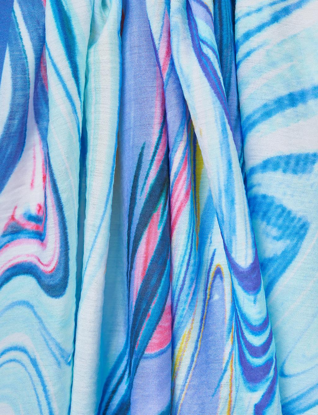 Fırça Desen Şal Mor 