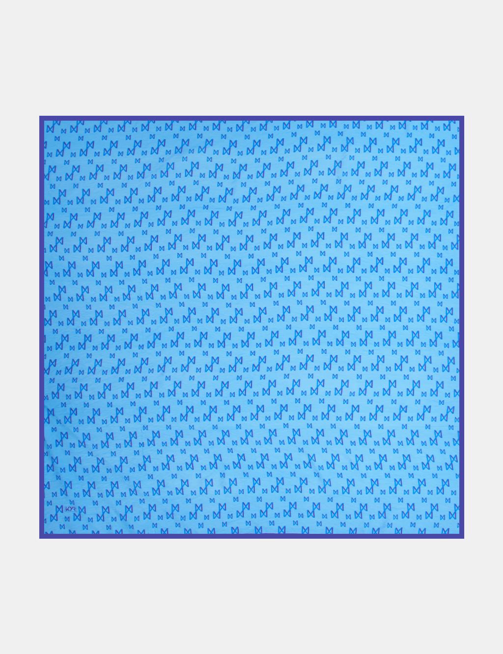 Patterned Viscose Scarf Indigo