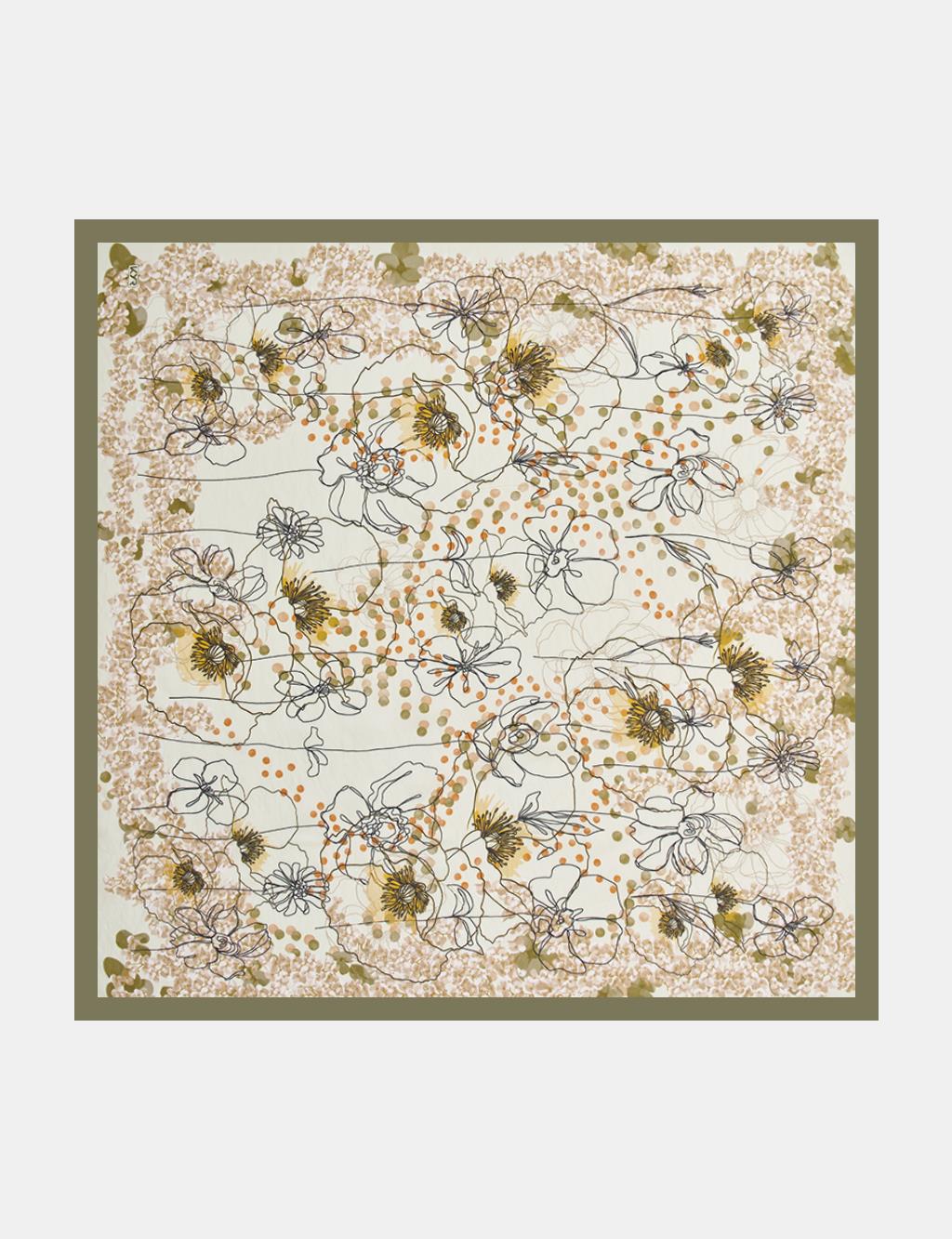 Mixed Viscose Scarf Khaki