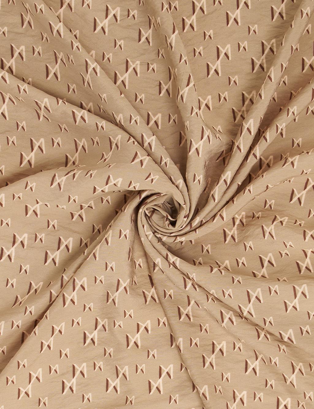 Patterned Viscose Scarf Mink