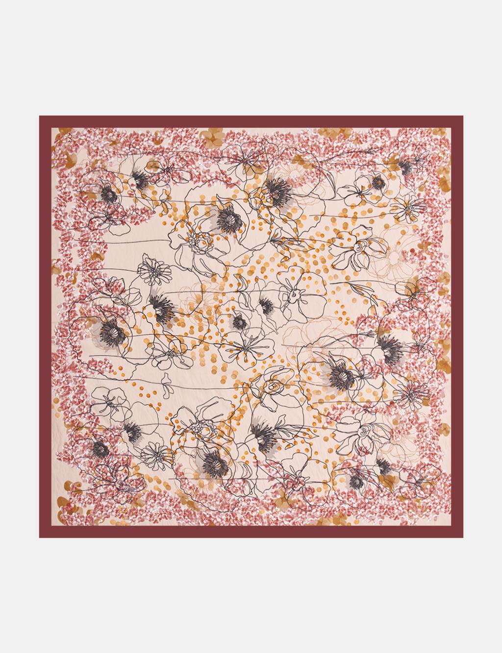 Karma Desen Viskon Eşarp Mürdüm 